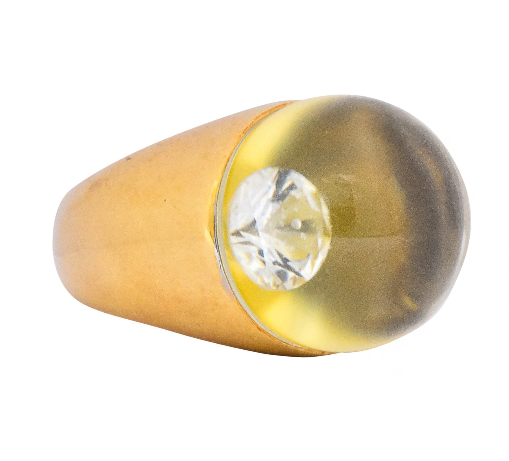 Mauboussin Paris Diamond Rock Crystal 18 Karat Gold Ring - Wilson's Estate Jewelry