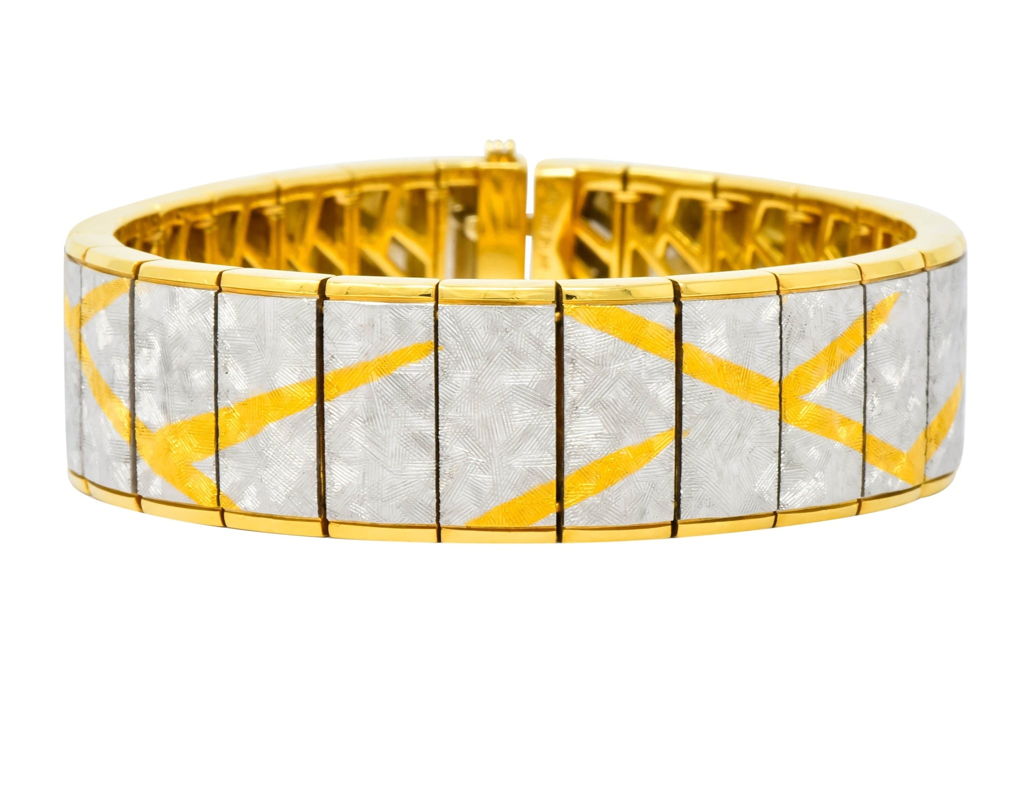 Michael Bondanza 1990’s Platinum 18 Karat Gold Signature Bracelet - Wilson's Estate Jewelry