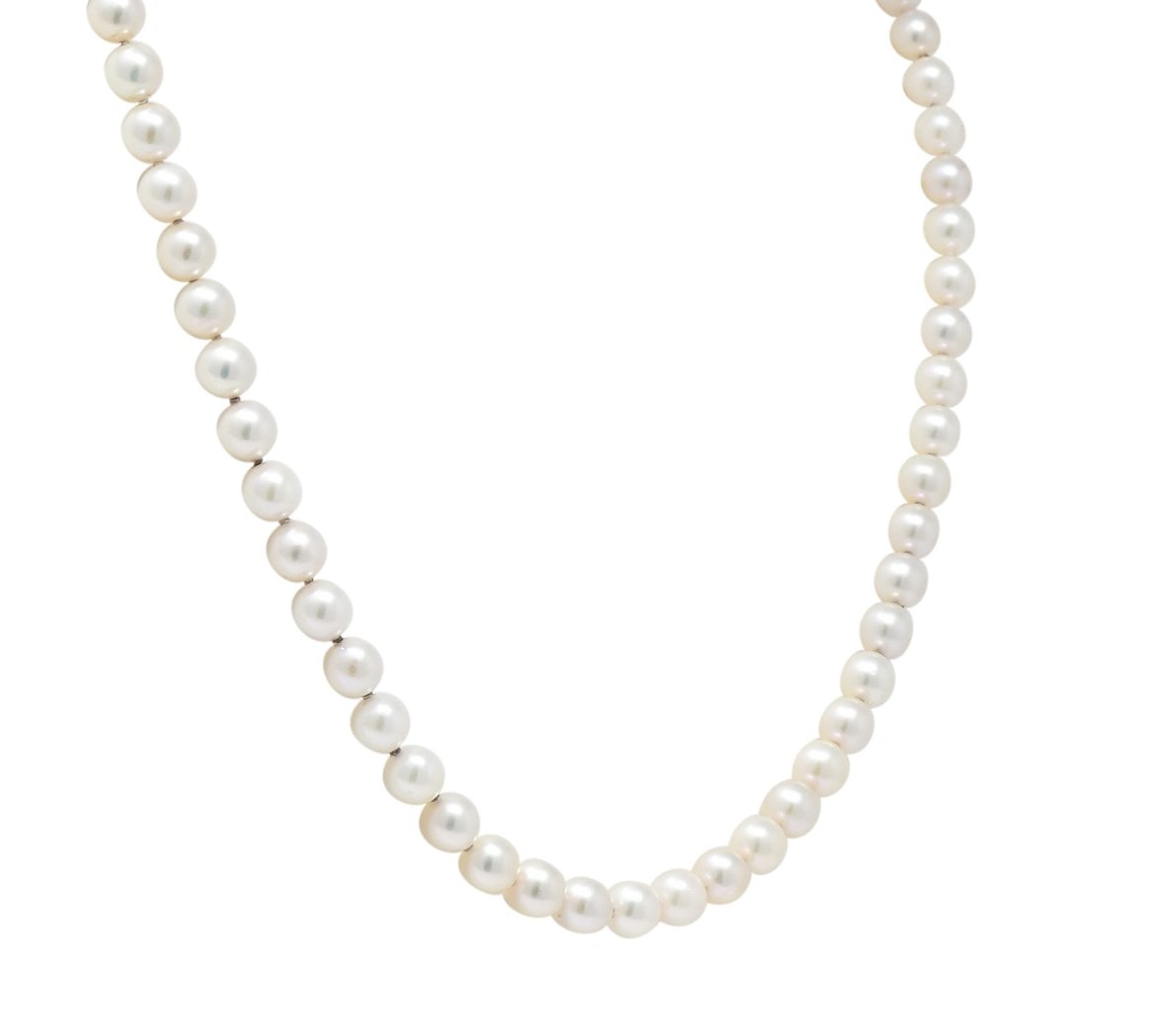 Mikimoto Contemporary Cultured Pearl 18 Karat Yellow Gold Necklace - Wilson's Estate Jewelry