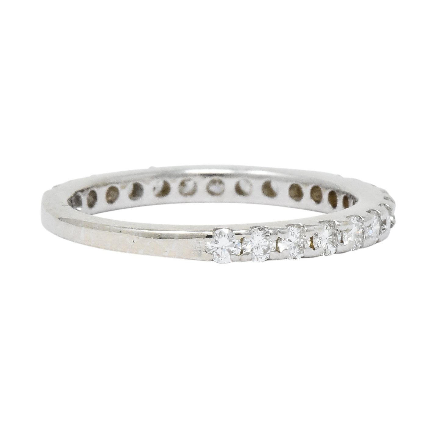 Modern 0.31 CTW Diamond 14 Karat White Gold Anniversary Band Ring - Wilson's Estate Jewelry