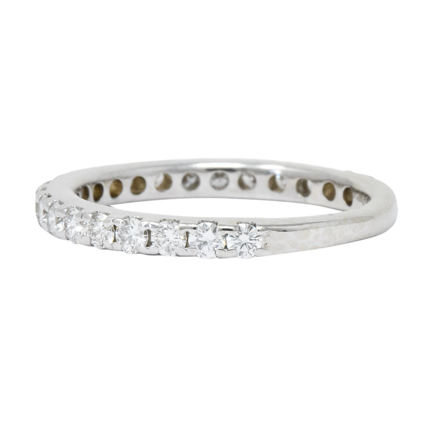 Modern 0.31 CTW Diamond 14 Karat White Gold Anniversary Band Ring - Wilson's Estate Jewelry