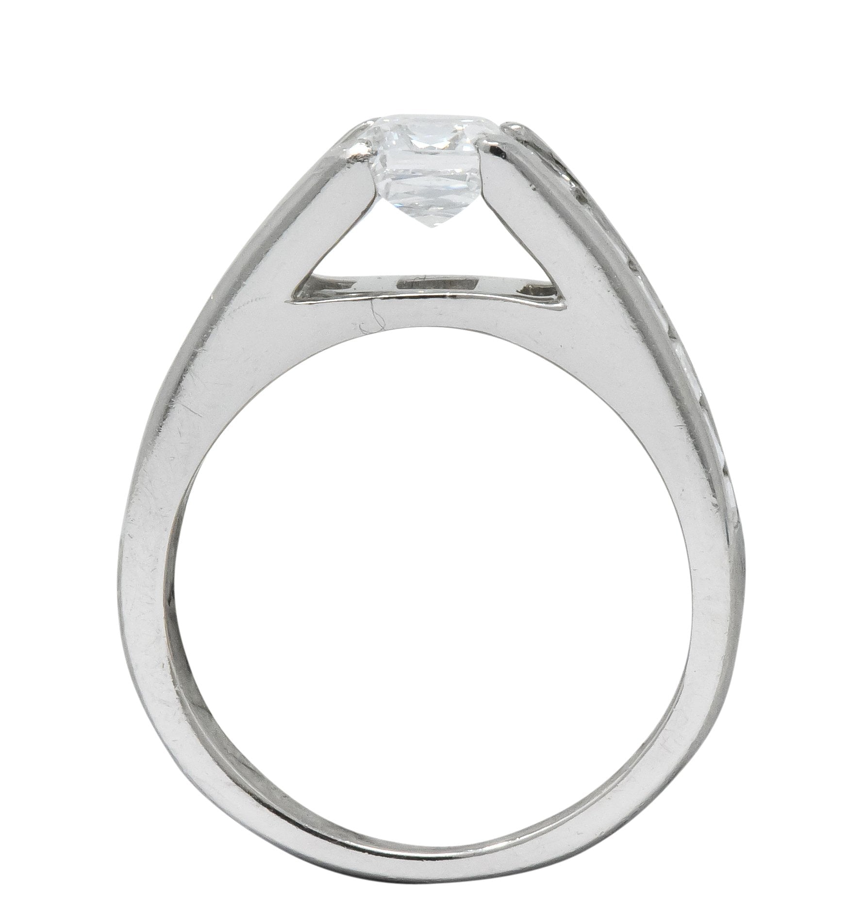 Modern 2.52 CTW Crisscut Diamond Platinum Engagement Ring GIA - Wilson's Estate Jewelry