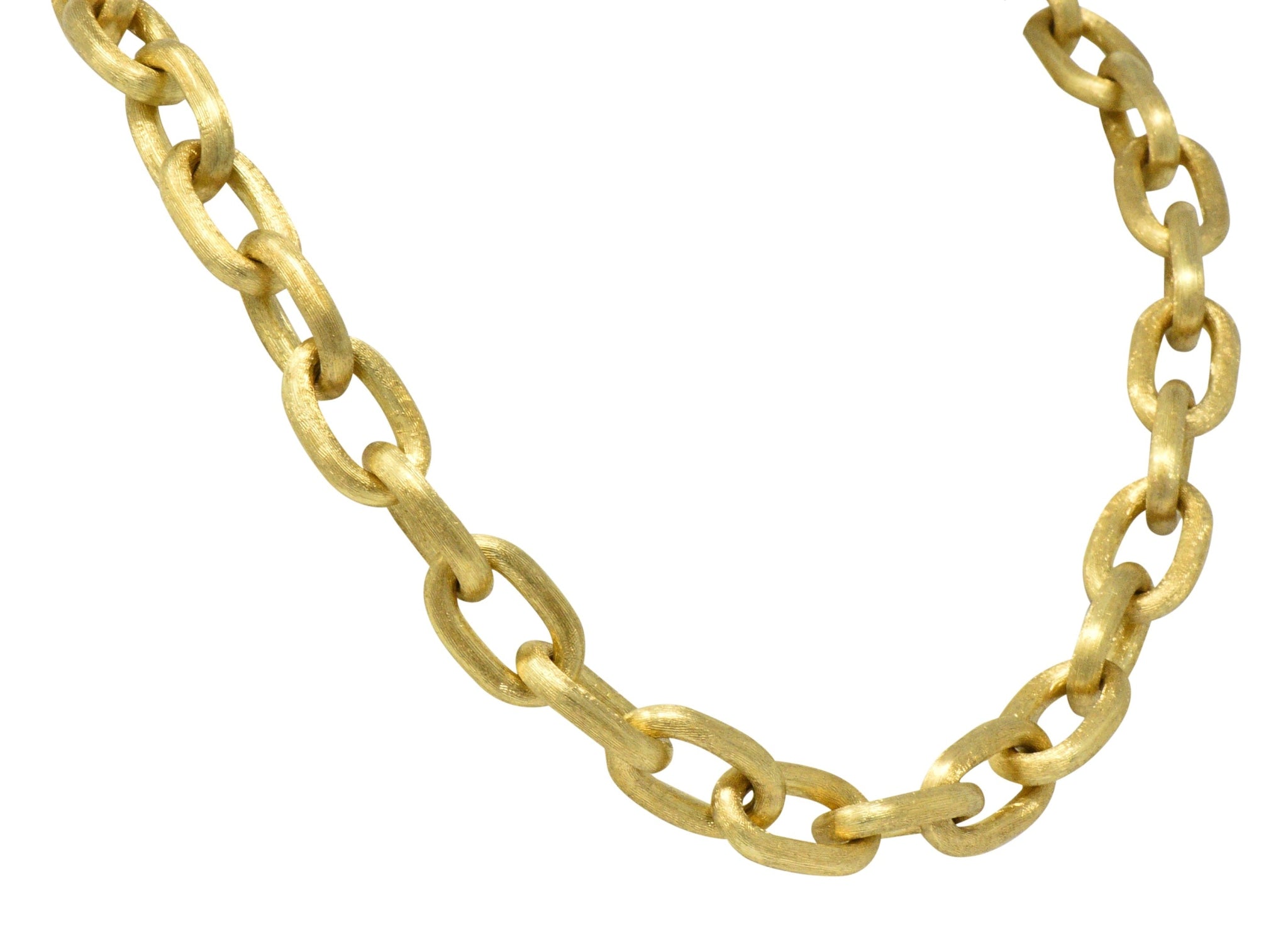 Oustanding Contemporary 18 Karat Gold Italian Large Link Necklace - Wilson's Estate Jewelry