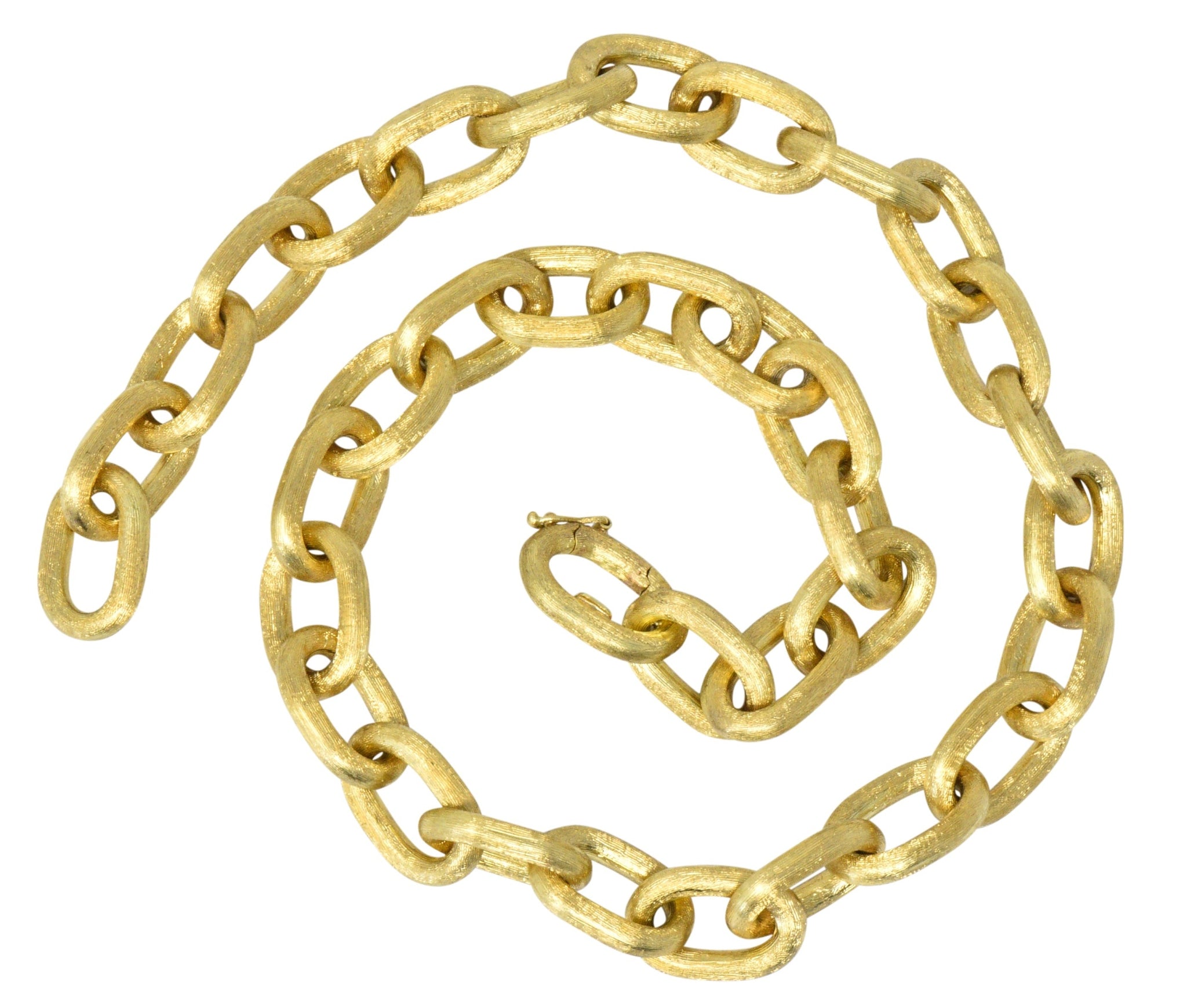 Oustanding Contemporary 18 Karat Gold Italian Large Link Necklace - Wilson's Estate Jewelry