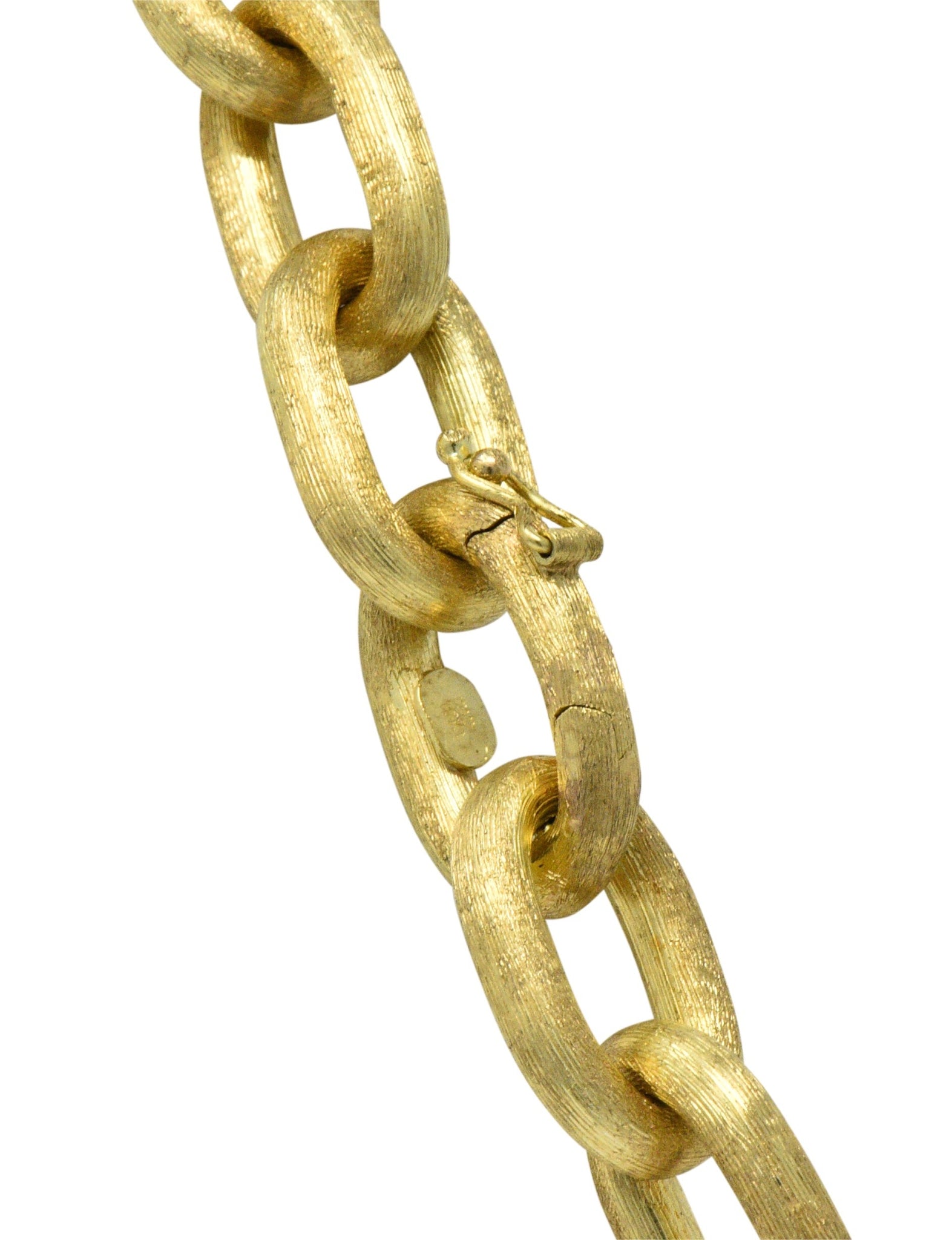 Oustanding Contemporary 18 Karat Gold Italian Large Link Necklace - Wilson's Estate Jewelry