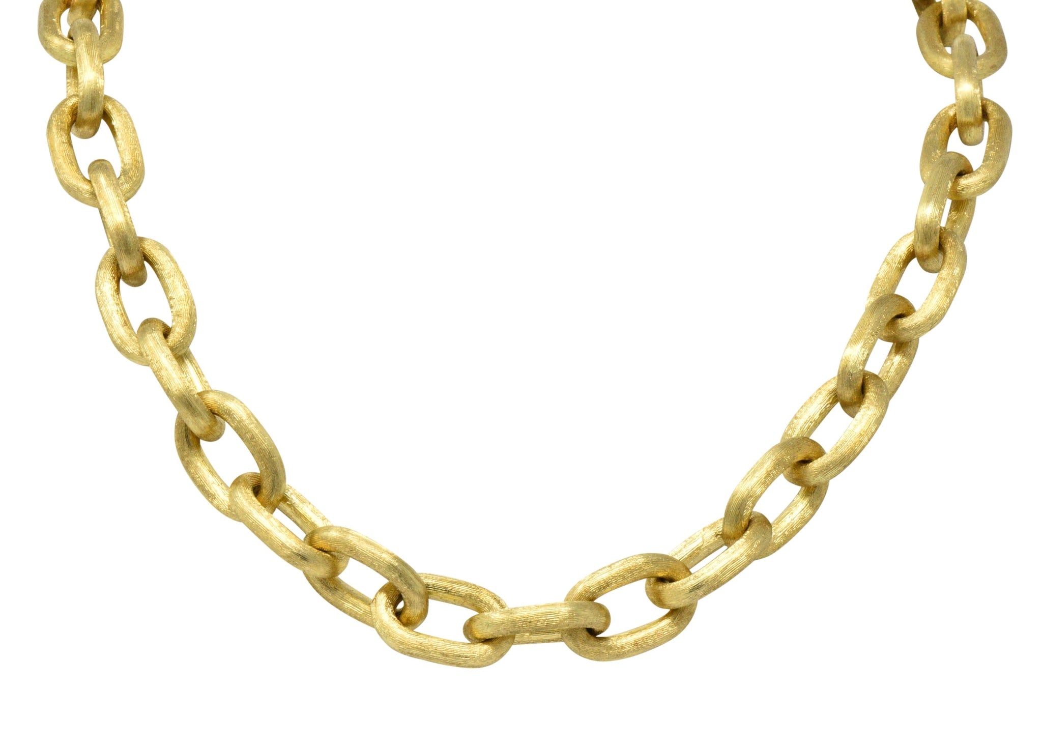 Oustanding Contemporary 18 Karat Gold Italian Large Link Necklace - Wilson's Estate Jewelry