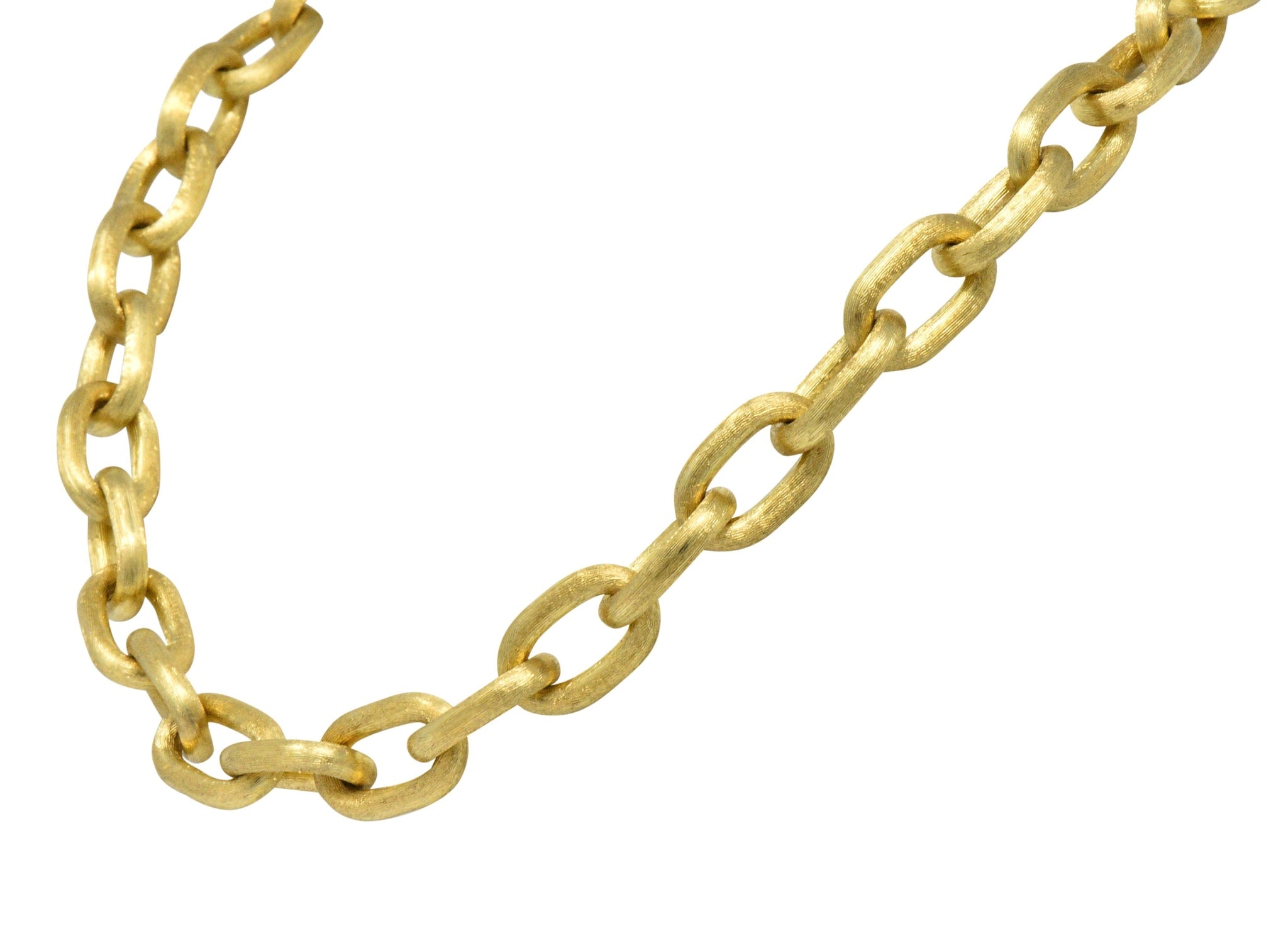 Oustanding Contemporary 18 Karat Gold Italian Large Link Necklace - Wilson's Estate Jewelry