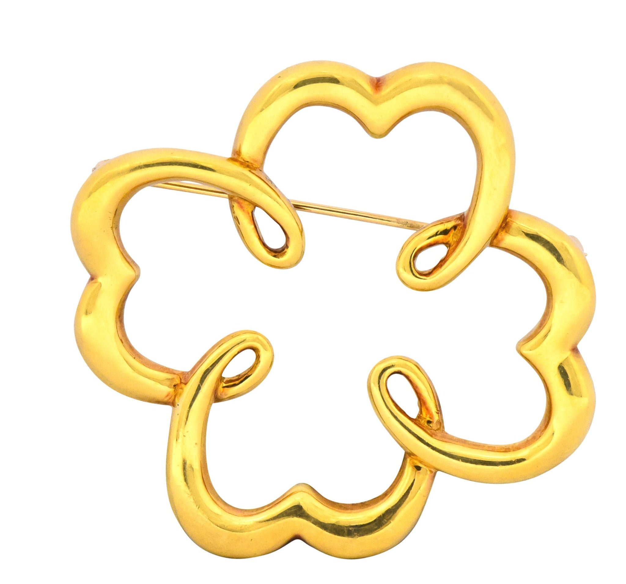 1981 Paloma Picasso Tiffany & Co. 18 Karat Gold Quatrefoil Brooch - Wilson's Estate Jewelry