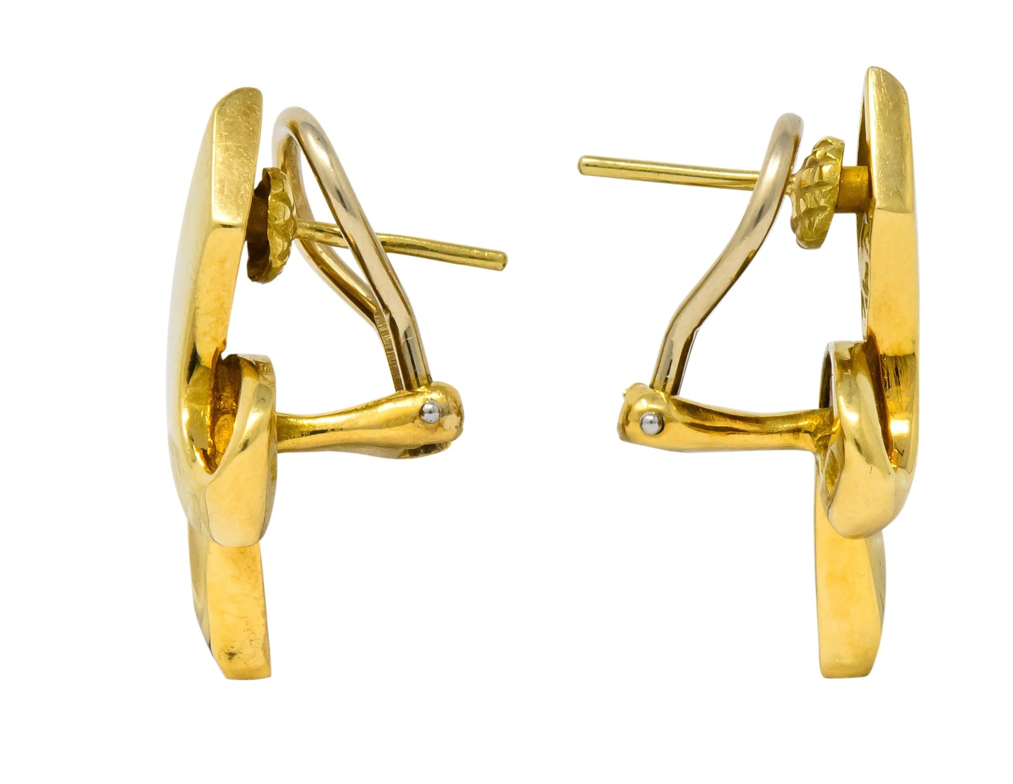 Paloma Picasso Tiffany & Co. 1986 18 Karat Yellow Gold Ribbon Earrings - Wilson's Estate Jewelry