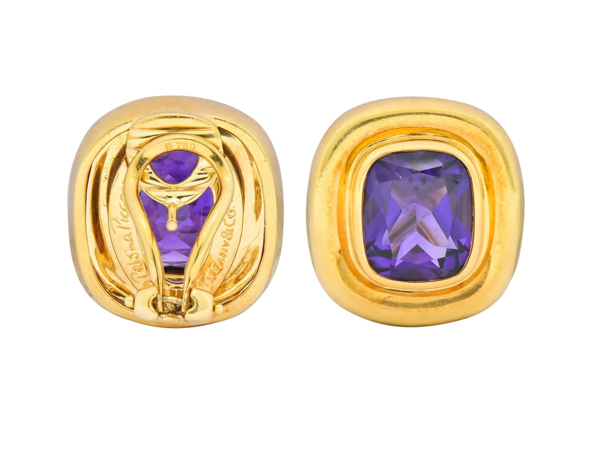 Paloma Picasso Tiffany & Co. Amethyst 18 Karat Gold Earrings Circa 1980 - Wilson's Estate Jewelry