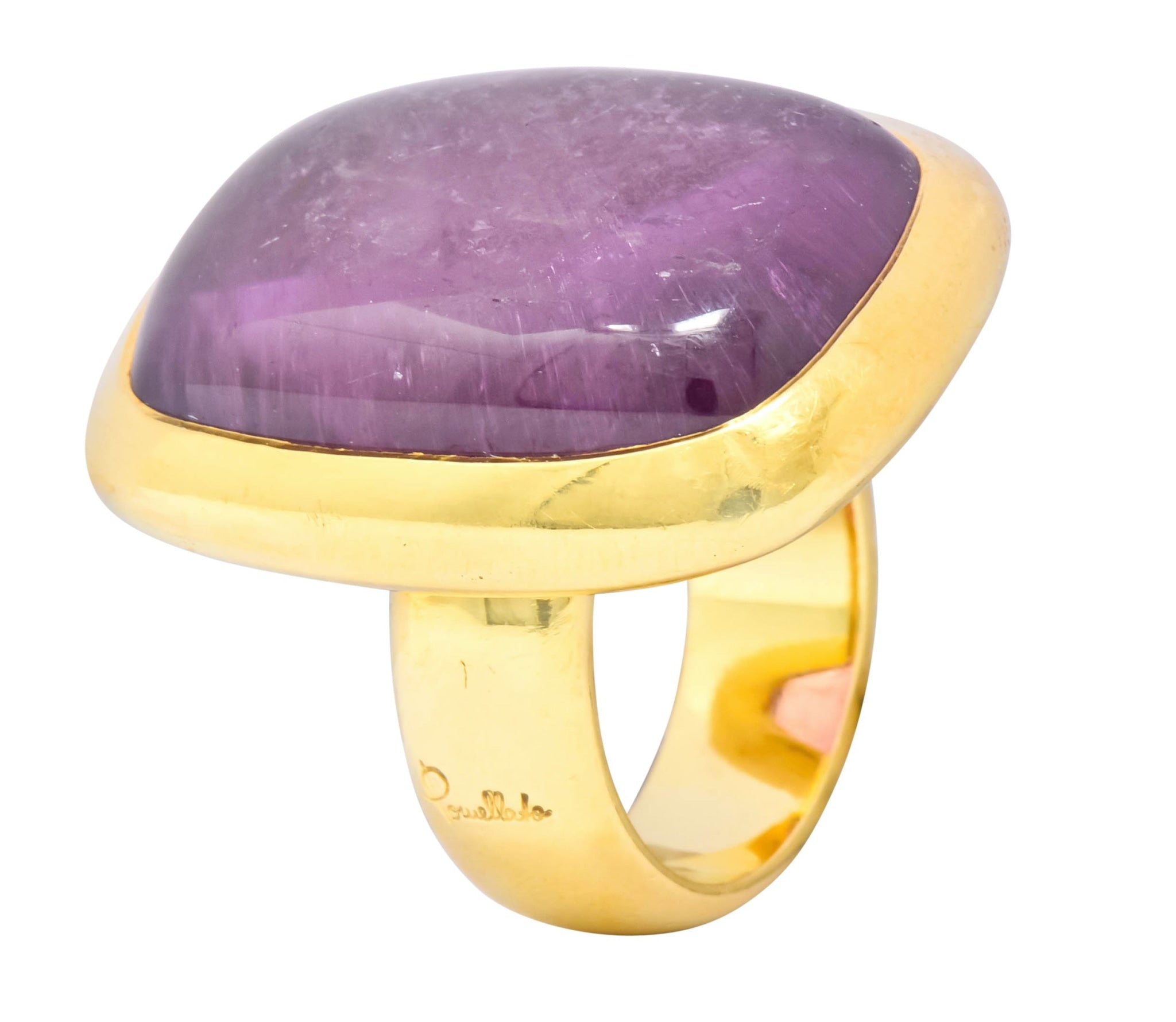 Pomellato Italian Pink Tourmaline 18 Karat Gold Contemporary Statement Ring - Wilson's Estate Jewelry