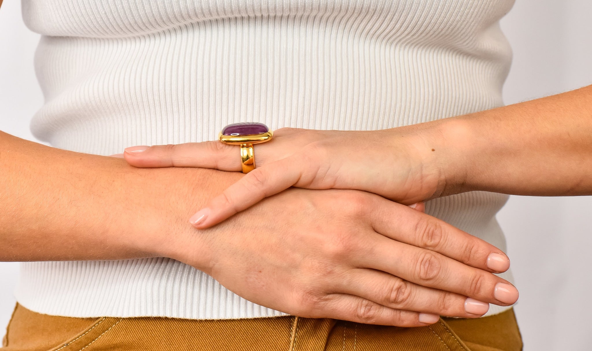 Pomellato Italian Pink Tourmaline 18 Karat Gold Contemporary Statement Ring - Wilson's Estate Jewelry