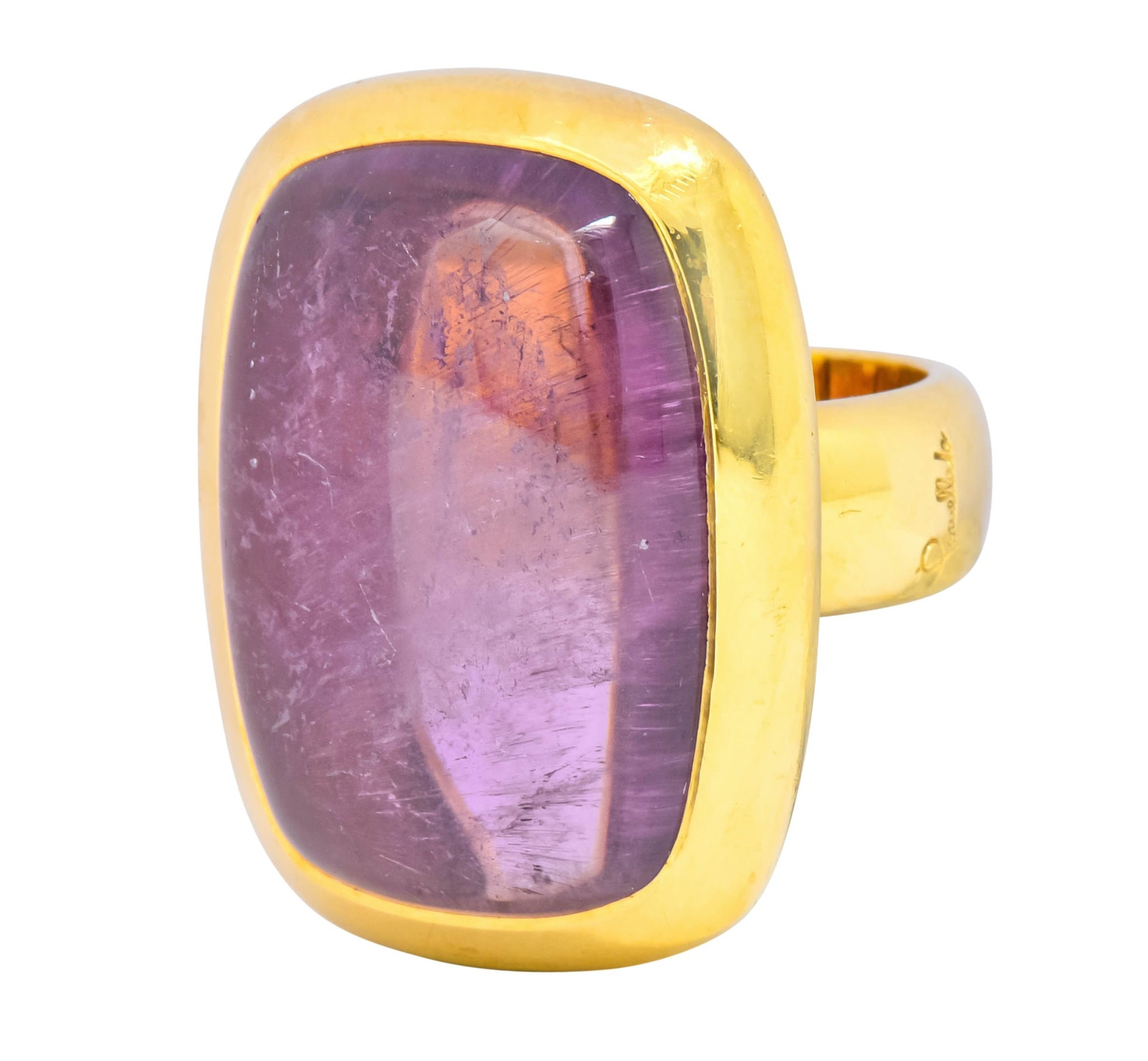 Pomellato Italian Pink Tourmaline 18 Karat Gold Contemporary Statement Ring - Wilson's Estate Jewelry