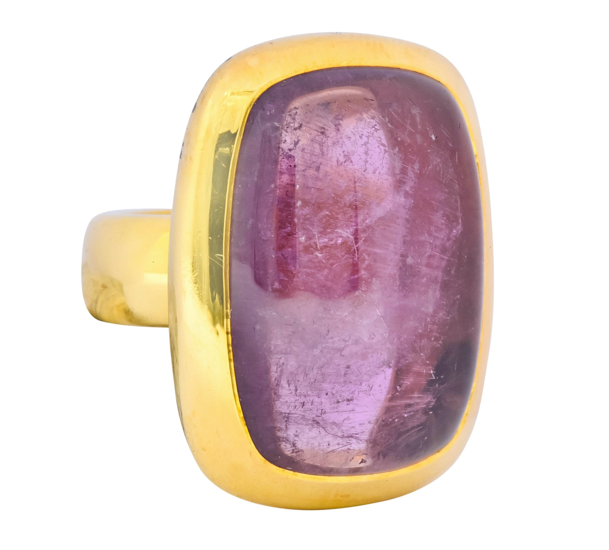 Pomellato Italian Pink Tourmaline 18 Karat Gold Contemporary Statement Ring - Wilson's Estate Jewelry