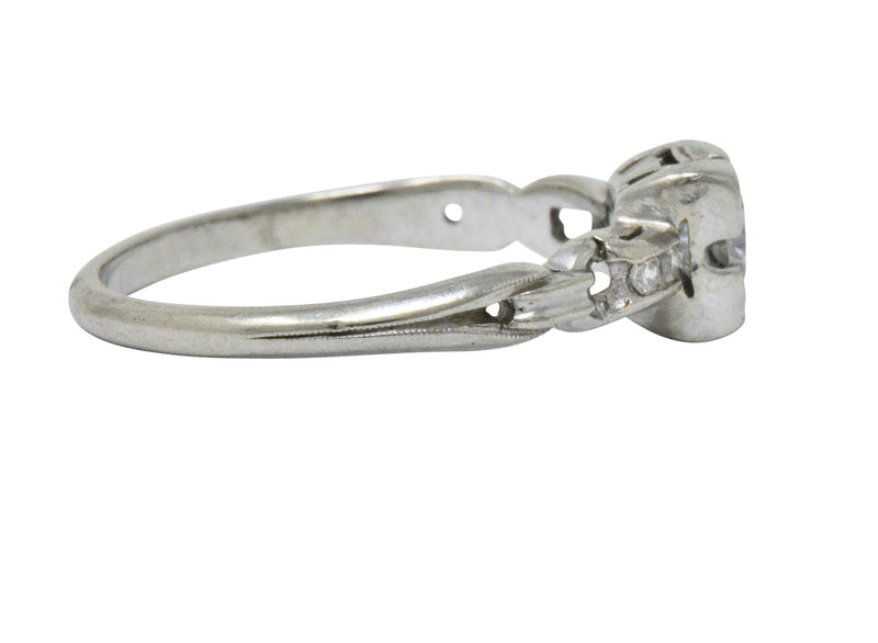 Retro 0.40 CTW Diamond 18 Karat White Gold Engagement Ring Wilson's Estate Jewelry