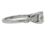 Retro 1.47 CTW Diamond Platinum Engagement Ring GIA - Wilson's Estate Jewelry
