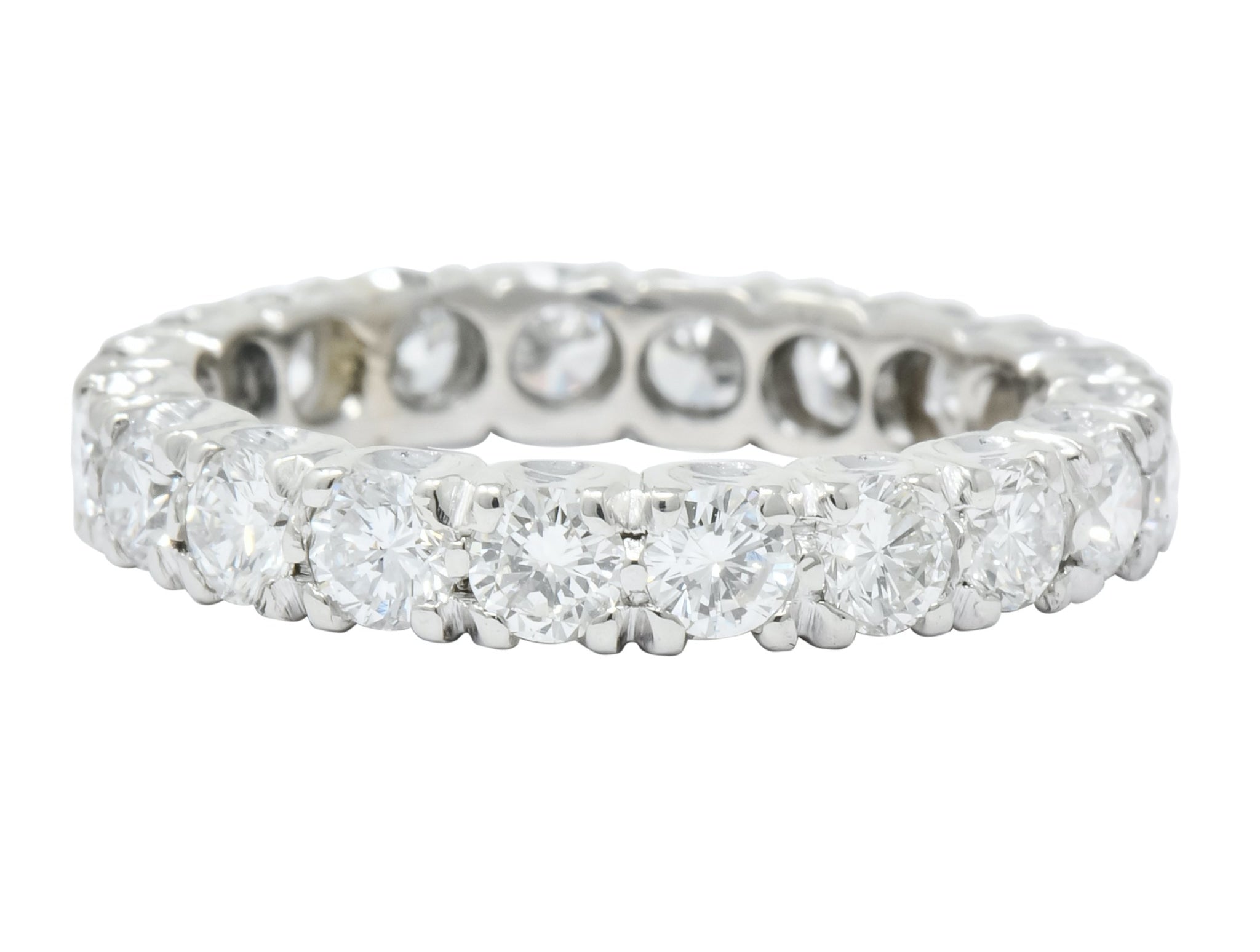 Retro 1.70 CTW Diamond Platinum Eternity Band Ring Circa 1950's - Wilson's Estate Jewelry