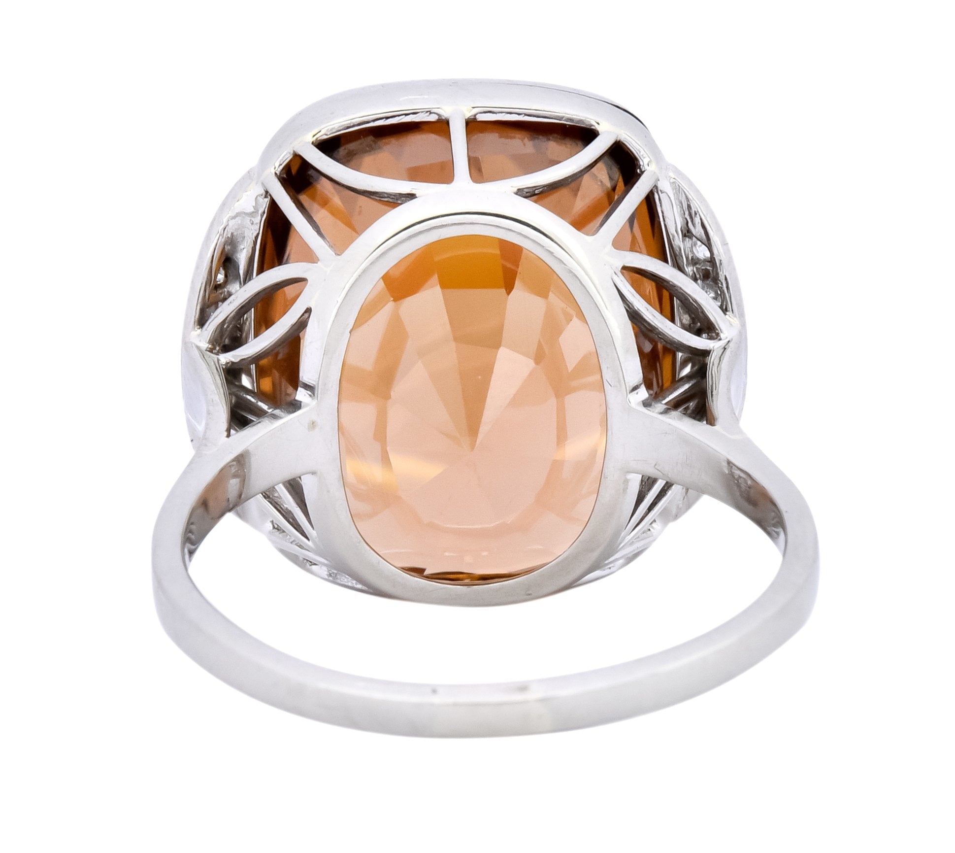 Retro 12.08 CTW Zircon Diamond Platinum-Topped 14 Karat White Gold Ring 1940's - Wilson's Estate Jewelry