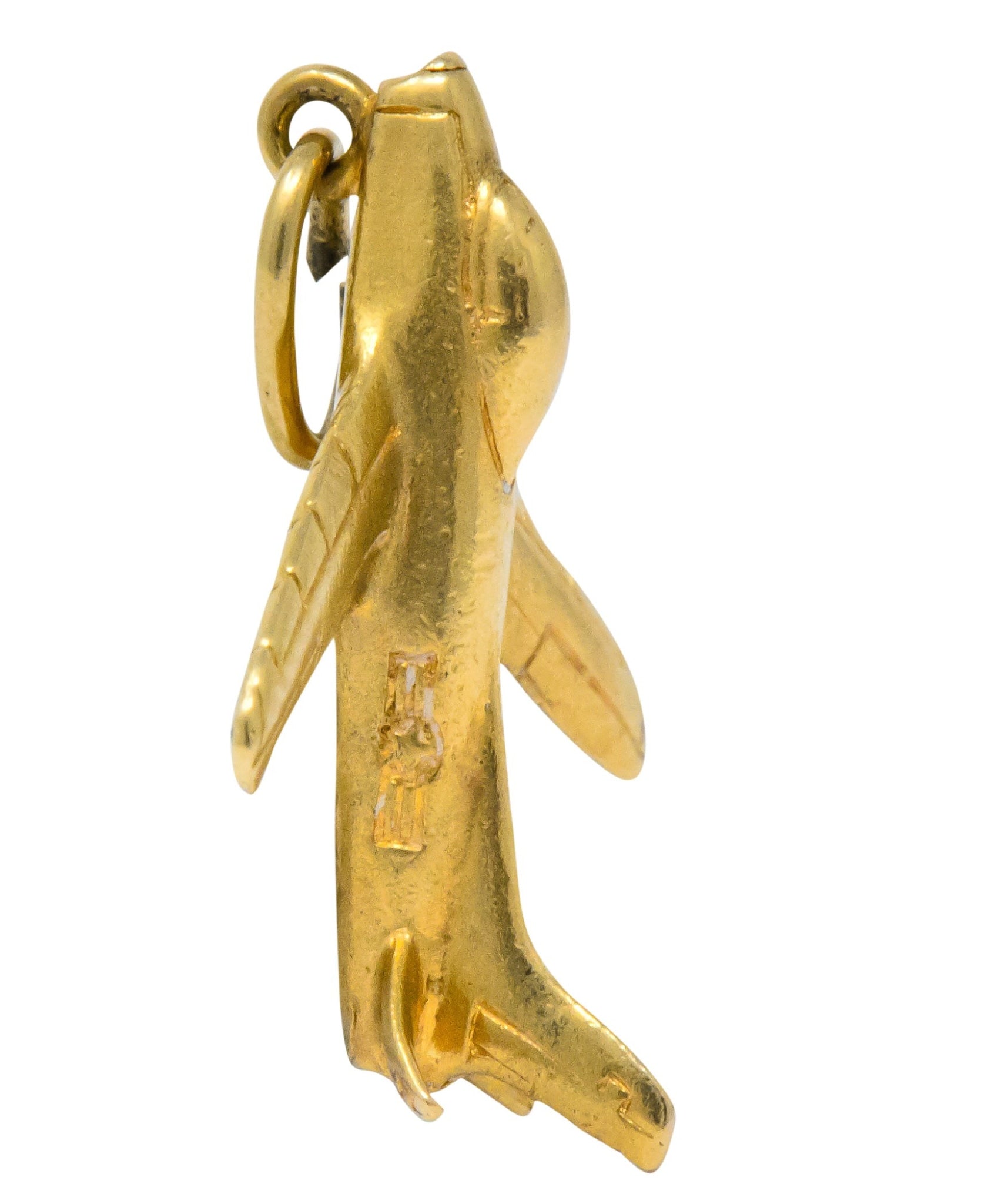 Retro 1950's 14 Karat Gold U.S. Air Force Fighter Plane Airplane Charm - Wilson's Estate Jewelry