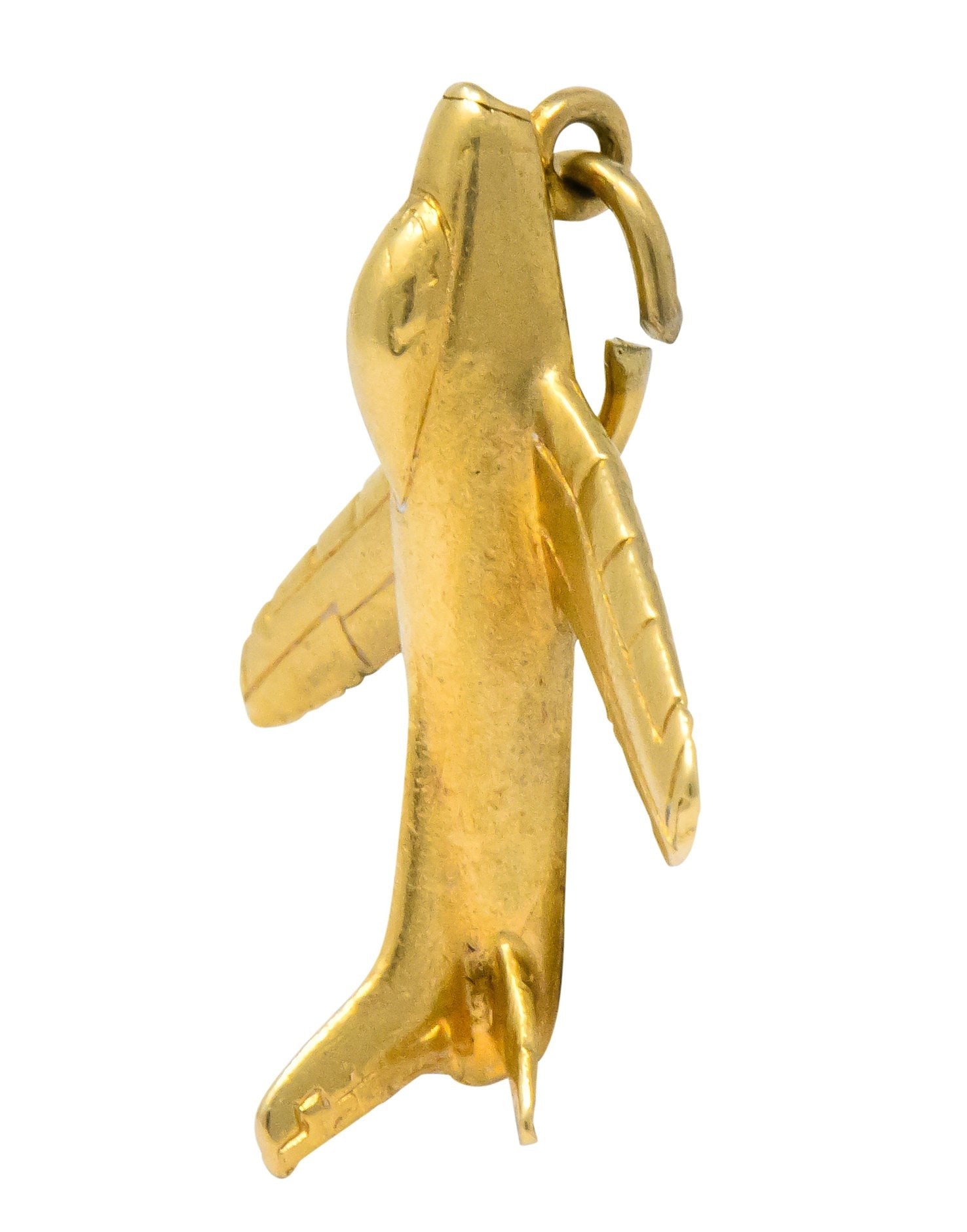 Retro 1950's 14 Karat Gold U.S. Air Force Fighter Plane Airplane Charm - Wilson's Estate Jewelry