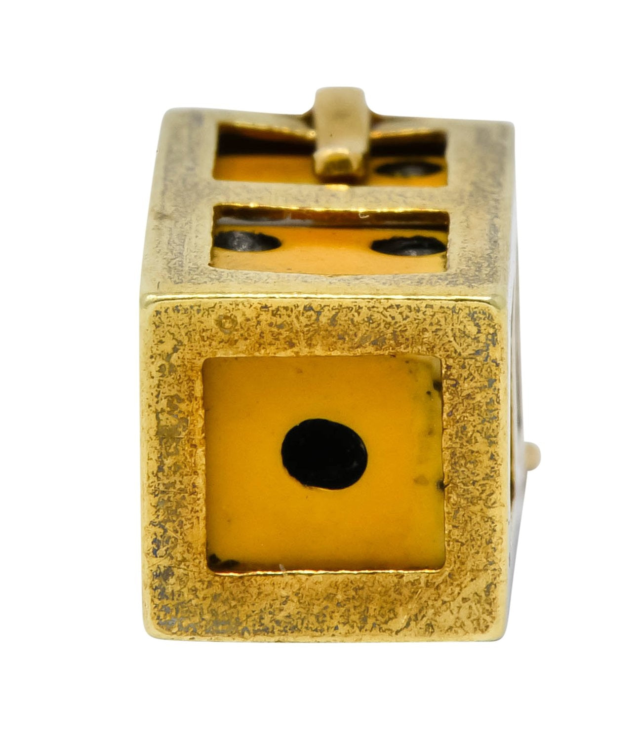 Retro Bakelite 14 Karat Gold Removable Lucky Dice Charm - Wilson's Estate Jewelry