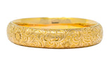 Riker Brothers Art Nouveau 14 Karat Gold Foliate Floral Bangle Bracelet Circa 1900 - Wilson's Estate Jewelry