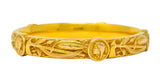 Riker Brothers Art Nouveau 14 Karat Gold Native American Bangle Bracelet - Wilson's Estate Jewelry