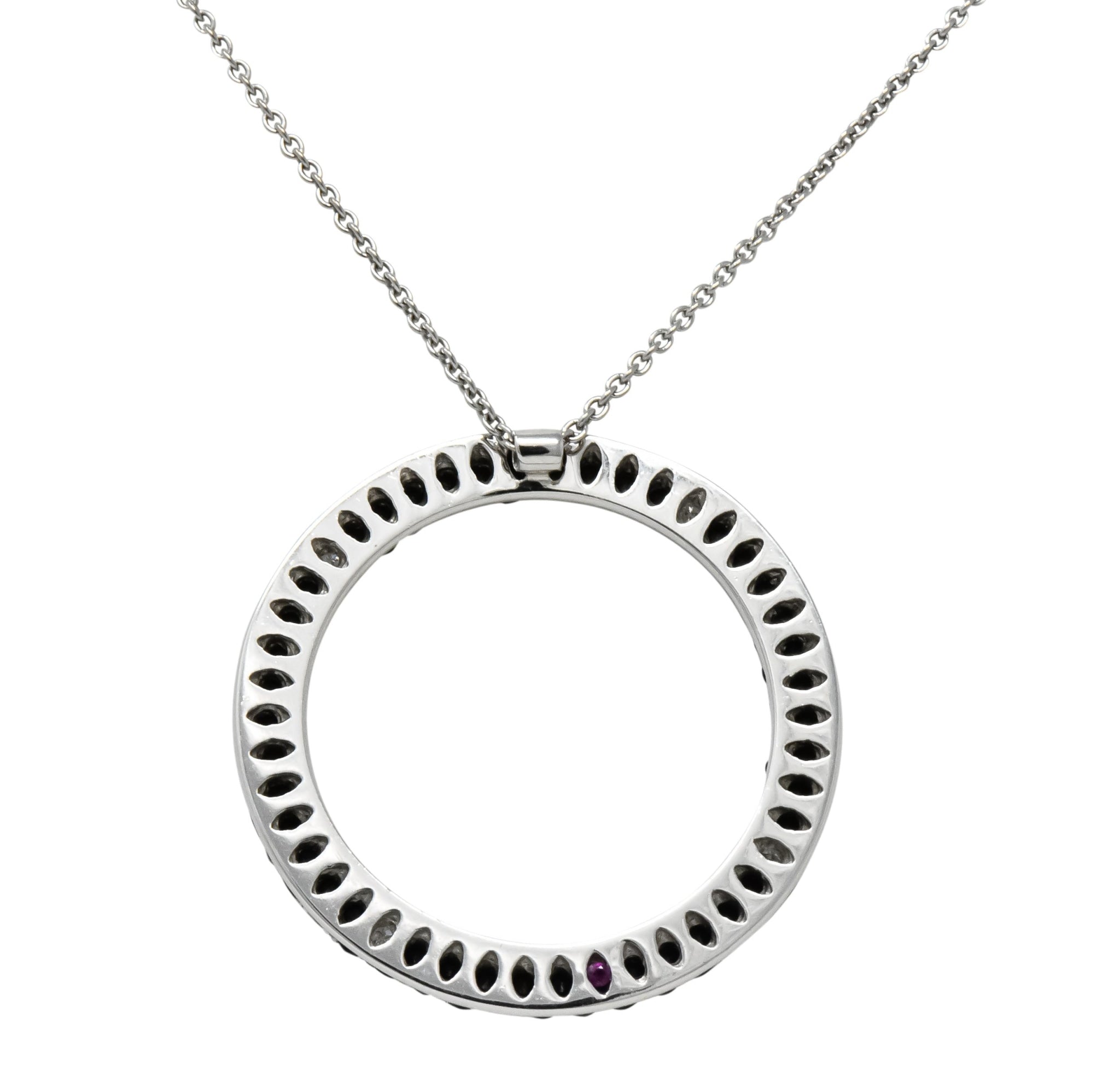 Roberto Coin 4.85 CTW Black Sapphire Diamond 18 Karat White Gold Fantasia Drop Necklace - Wilson's Estate Jewelry