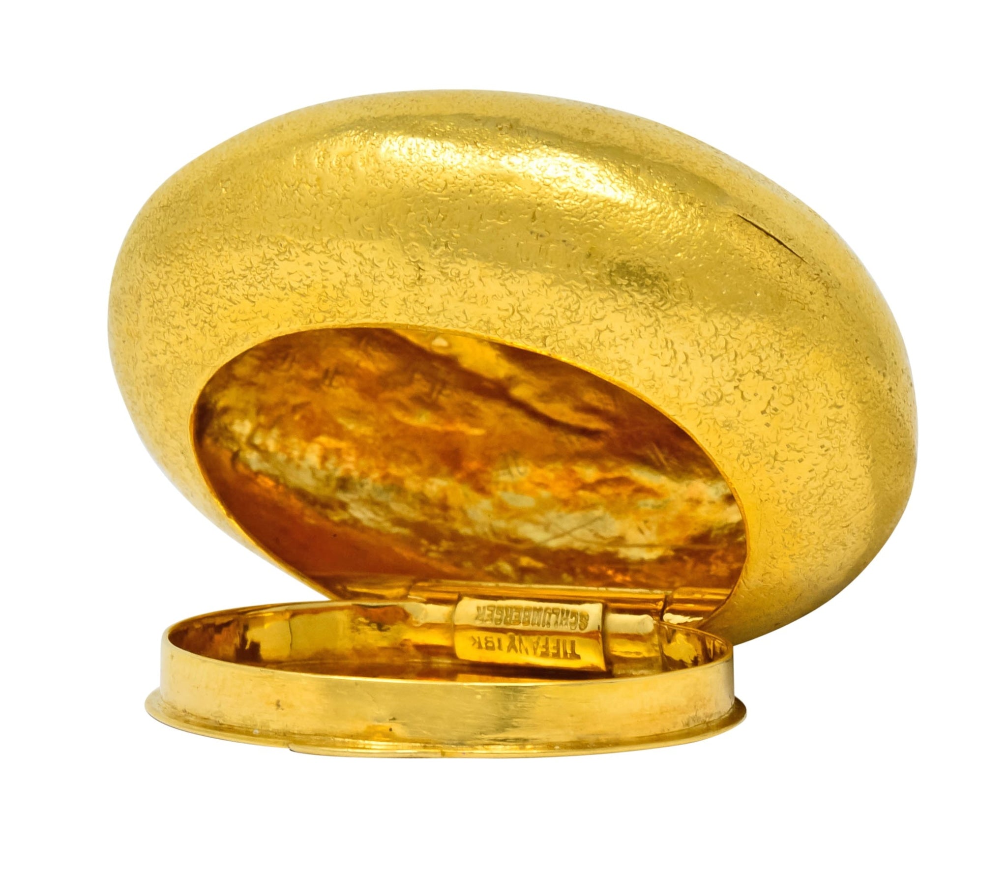 Schlumberger Tiffany & Co. 18 Karat Gold Pebble Pill Box Circa 1960 - Wilson's Estate Jewelry