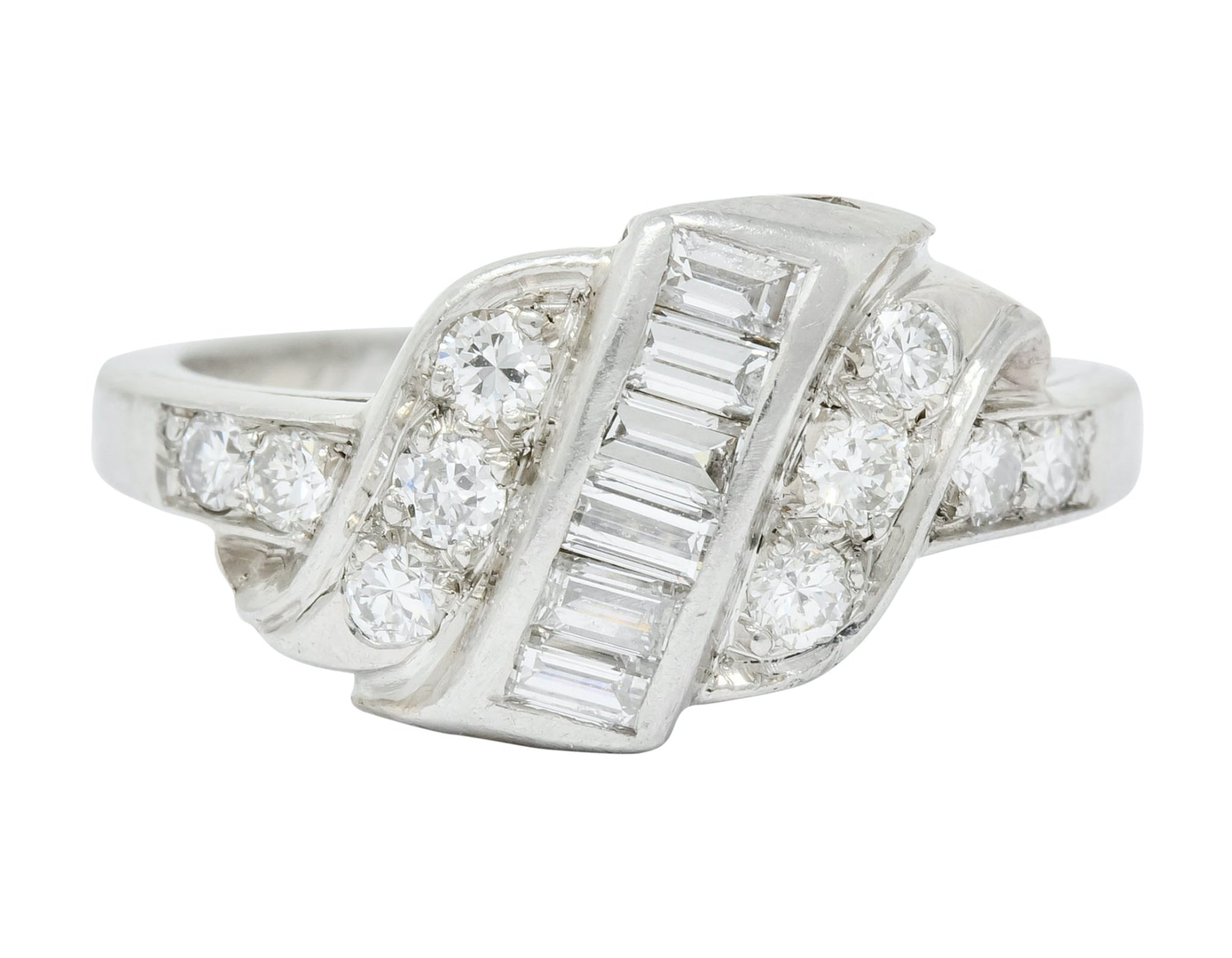 Shreve, Crump & Low Retro 0.70 CTW Diamond Platinum Band Ring - Wilson's Estate Jewelry