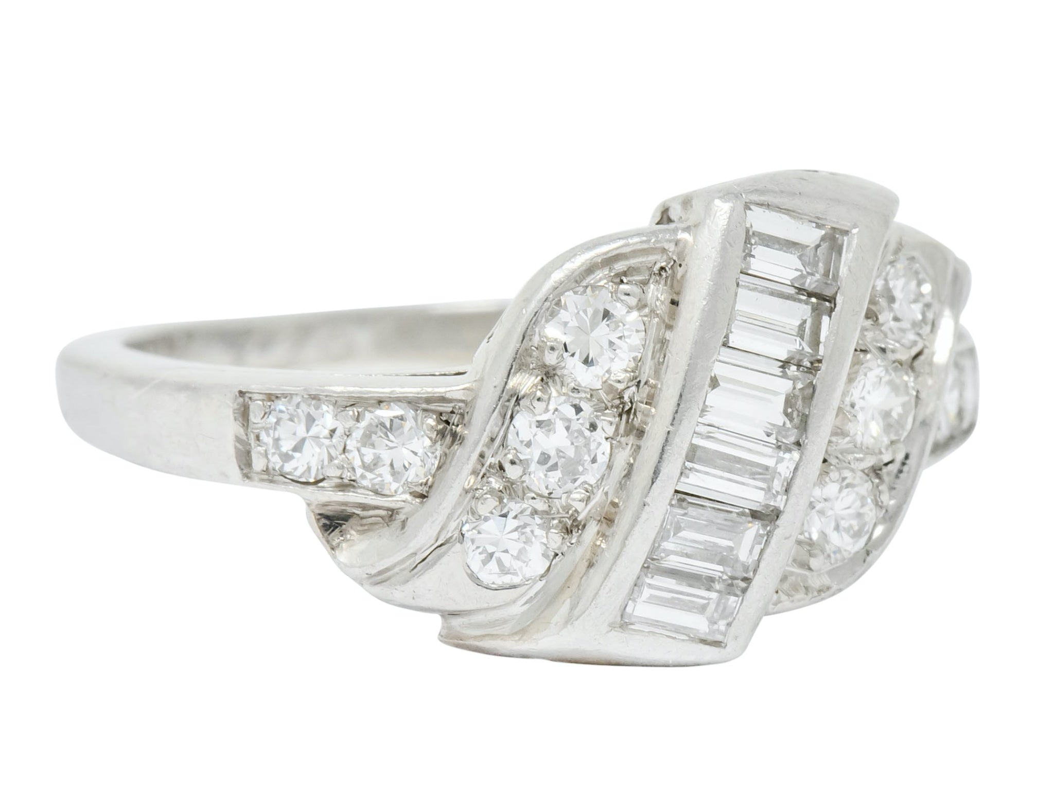 Shreve, Crump & Low Retro 0.70 CTW Diamond Platinum Band Ring - Wilson's Estate Jewelry