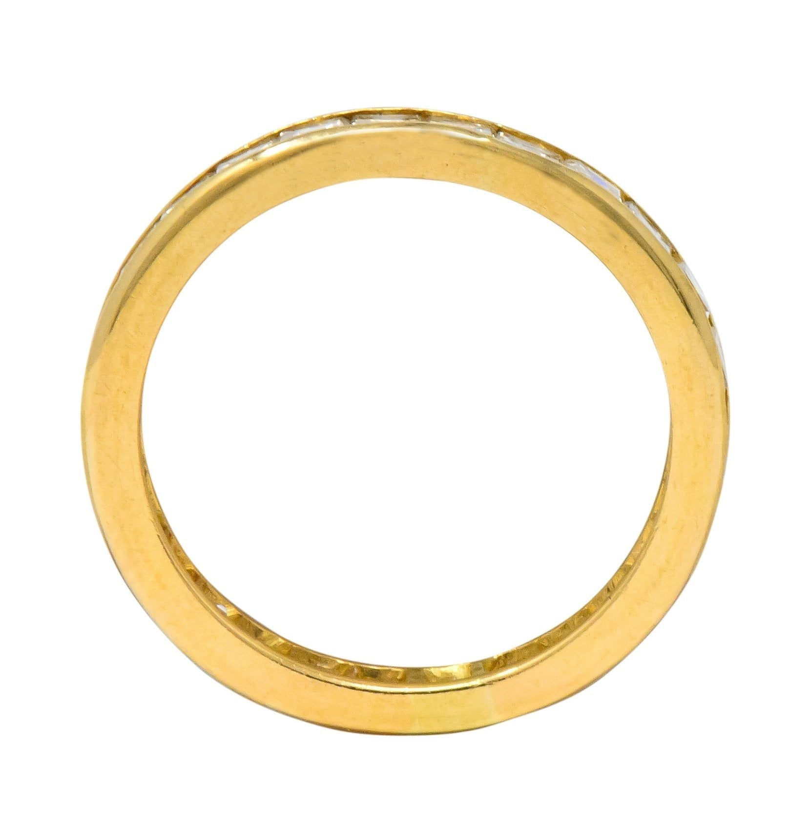 Sleek Oscar Heyman Contemporary 1.35 CTW Square Step Cut Diamond 18 Karat Gold Eternity Band - Wilson's Estate Jewelry