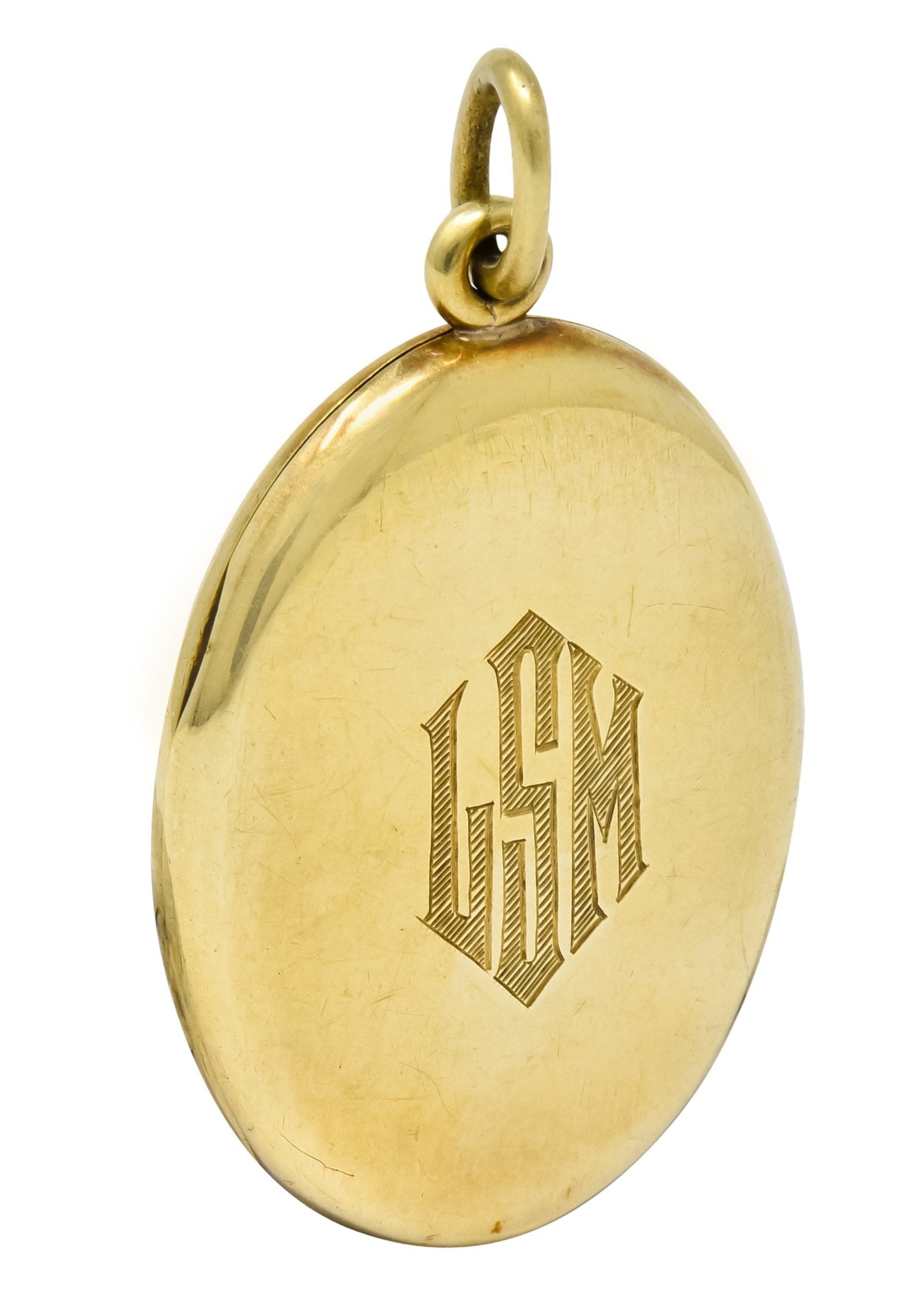 Sloan & Co. Art Nouveau Enamel 14 Karat Gold Locket Circa 1915 - Wilson's Estate Jewelry