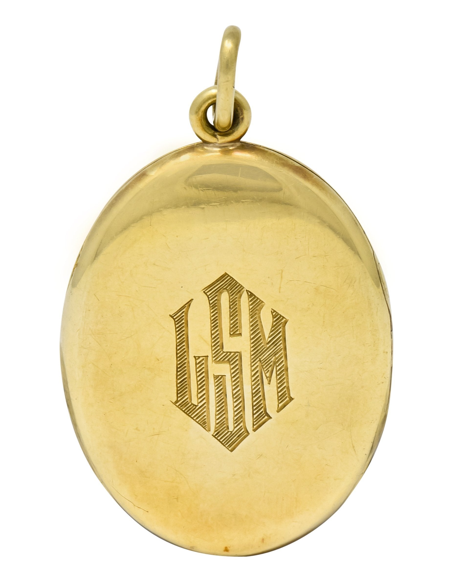 Sloan & Co. Art Nouveau Enamel 14 Karat Gold Locket Circa 1915 - Wilson's Estate Jewelry