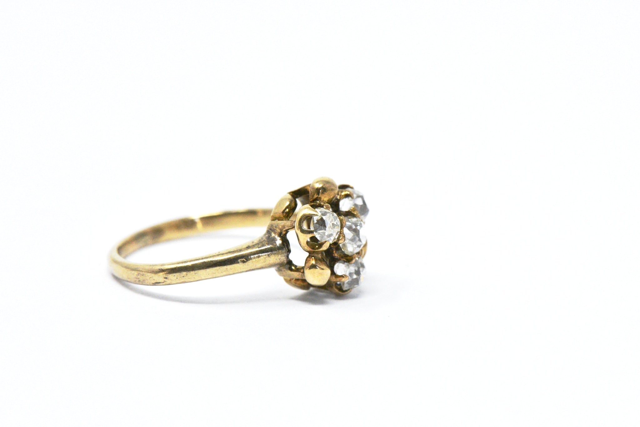 Sweet Victorian 0.50 CTW Mine Cut Diamond 14 Karat Gold Ring Wilson's Estate Jewelry