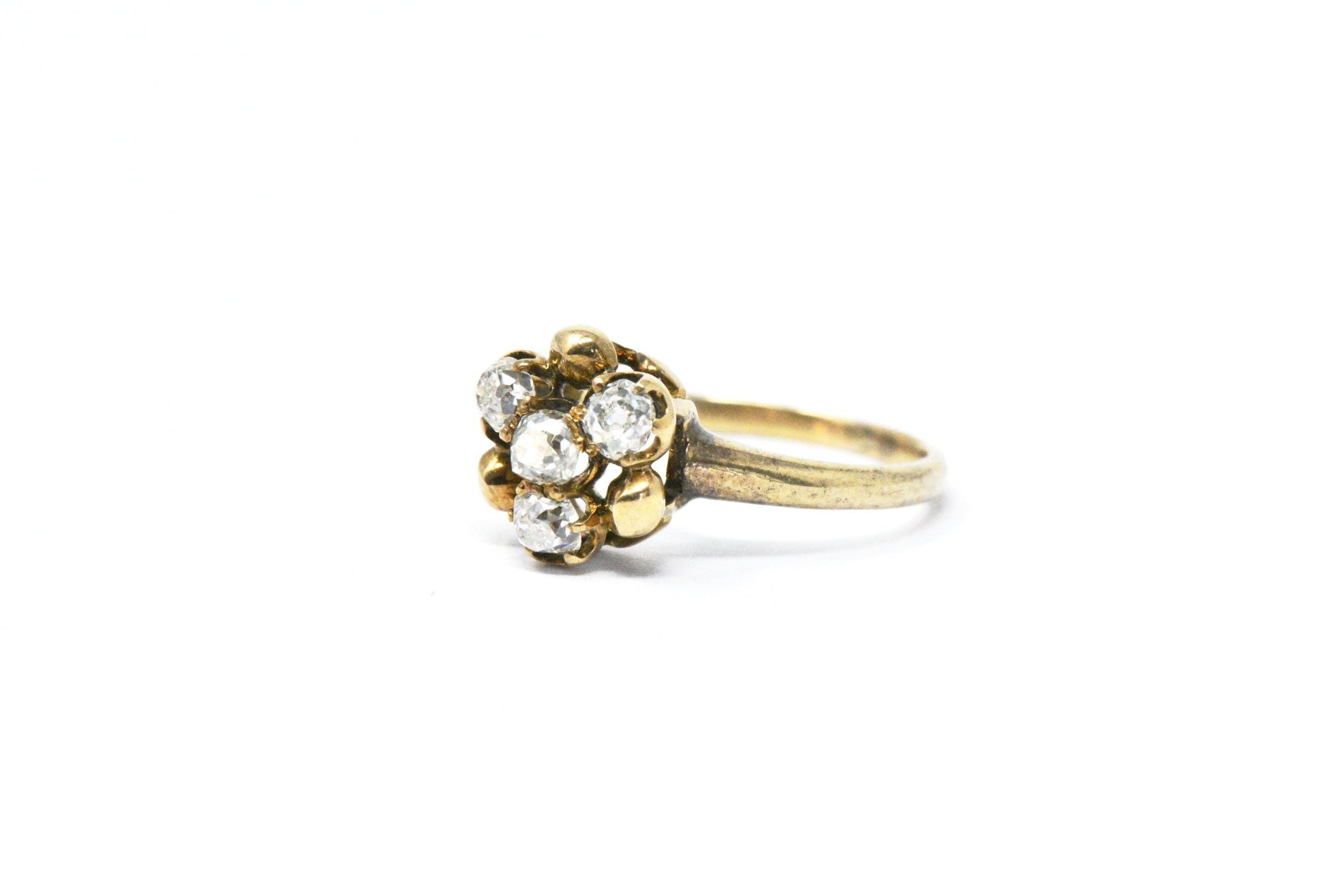 Sweet Victorian 0.50 CTW Mine Cut Diamond 14 Karat Gold Ring Wilson's Estate Jewelry