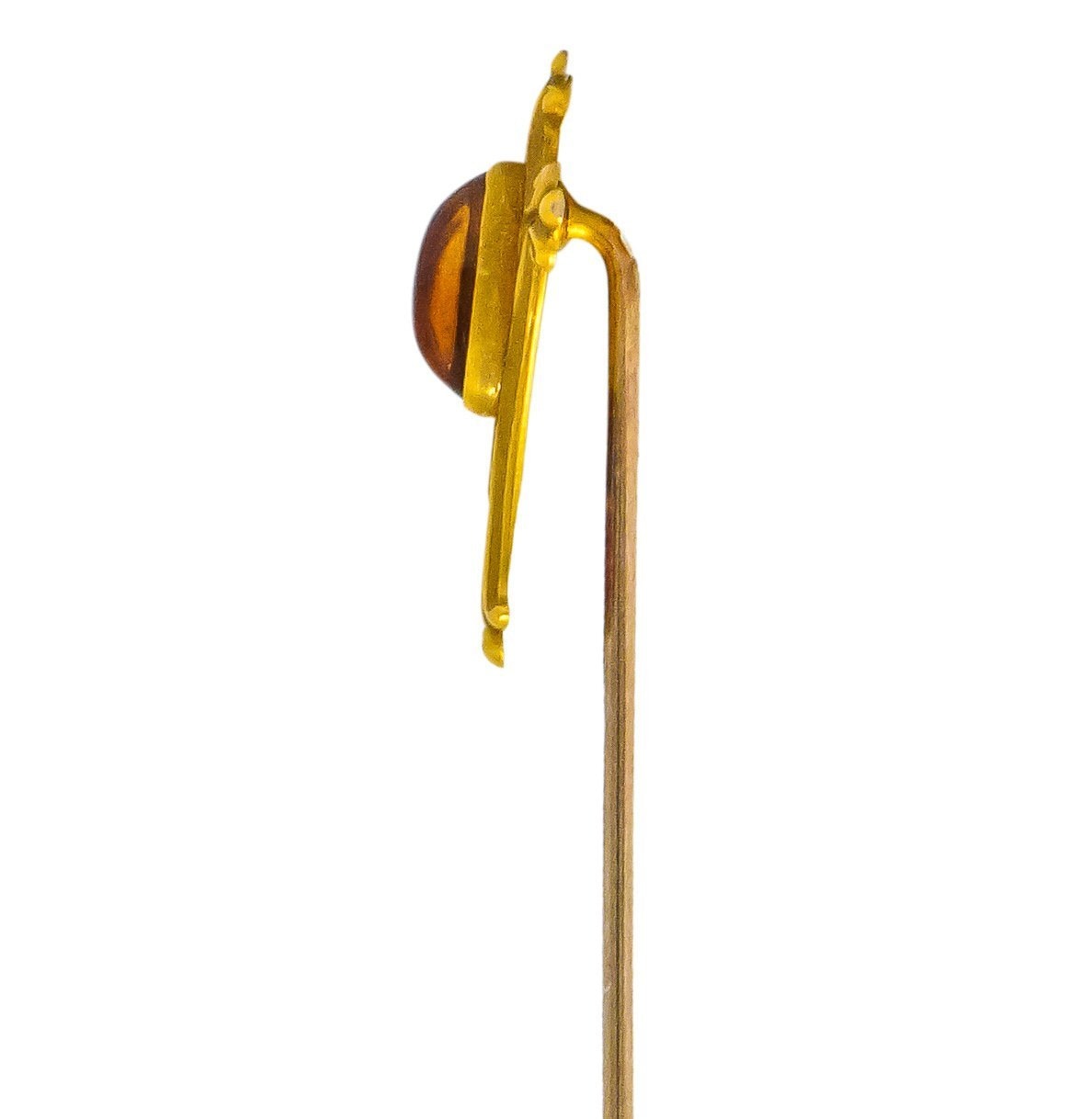 Taylor & Co. Inc. Art Nouveau Citrine 10 Karat Gold Stickpin - Wilson's Estate Jewelry