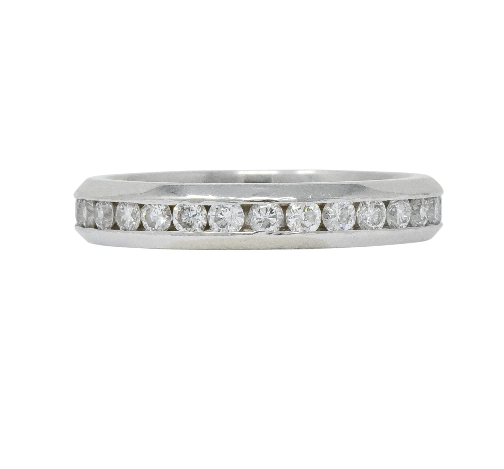 Tessler & Weiss Retro 0.60 CTW Diamond Platinum Eternity Band Stack Ring - Wilson's Estate Jewelry