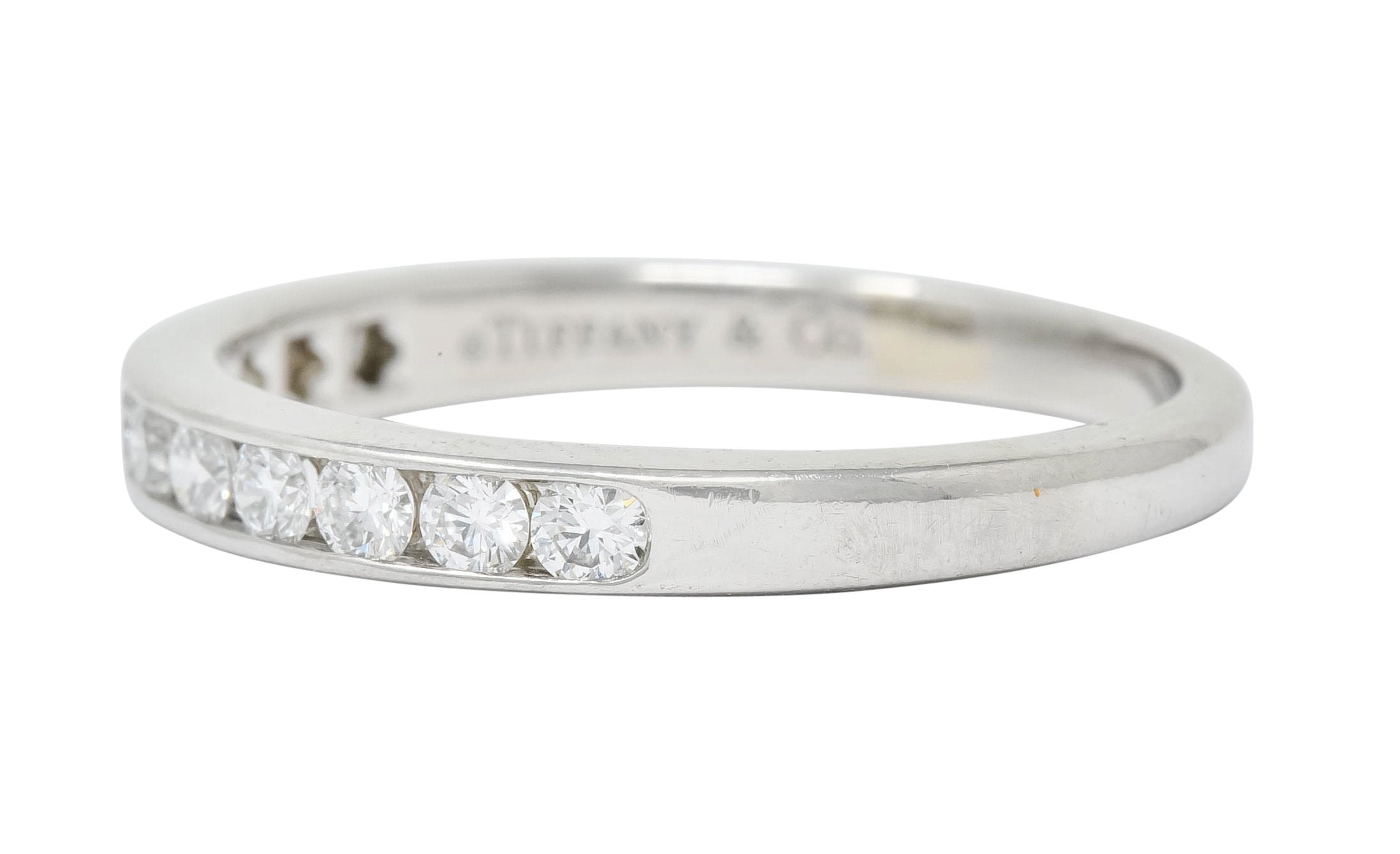 Tiffany & Co. 0.55 CTW Diamond Platinum Anniversary Channel Band Ring - Wilson's Estate Jewelry