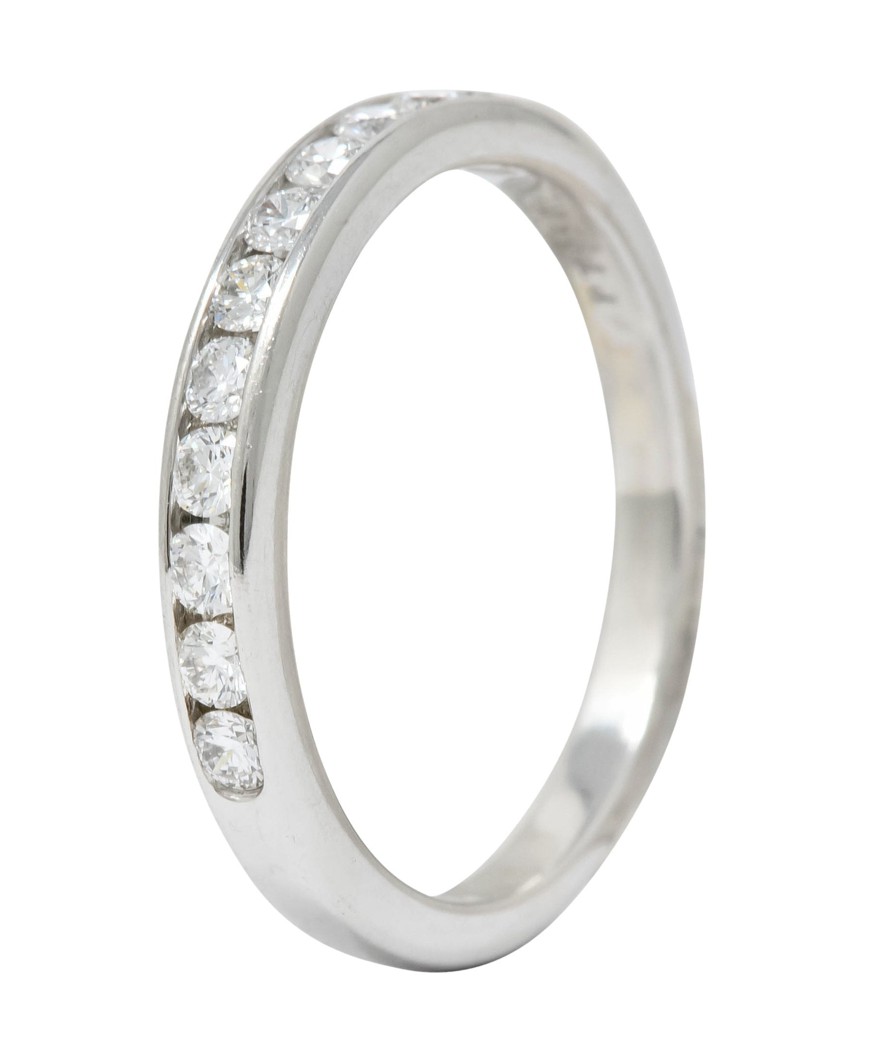 Tiffany & Co. 0.55 CTW Diamond Platinum Anniversary Channel Band Ring - Wilson's Estate Jewelry