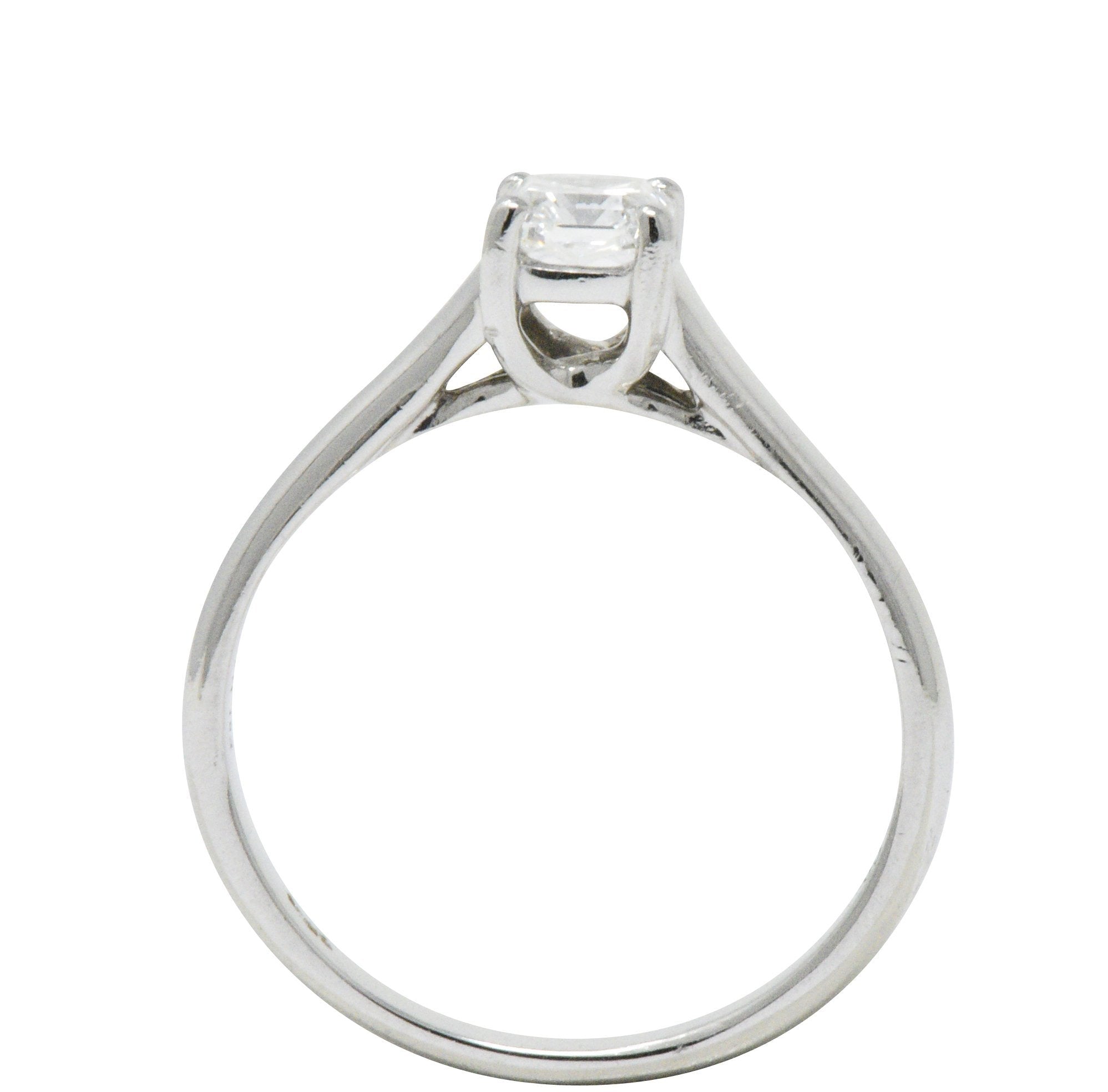 Tiffany & Co. 0.59 CTW Lucida Diamond Platinum Engagement Ring GIA Circa 2002 Wilson's Estate Jewelry