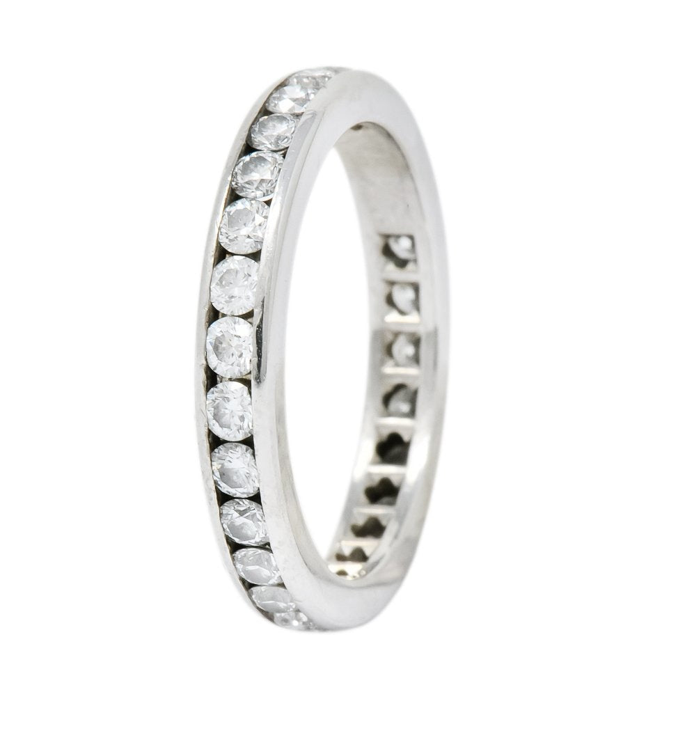 Tiffany & Co. 1.05 CTW Round Brilliant Cut Diamond Platinum Eternity Band Ring - Wilson's Estate Jewelry