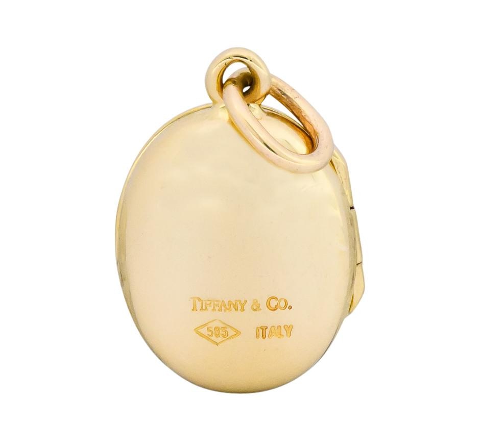 Tiffany & Co. 14 Karat Gold Contemporary Italian Locket Pendant - Wilson's Estate Jewelry