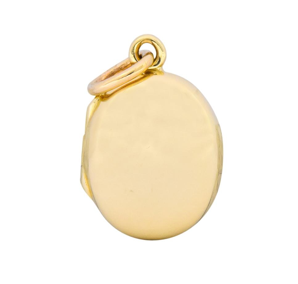 Tiffany & Co. 14 Karat Gold Contemporary Italian Locket Pendant - Wilson's Estate Jewelry