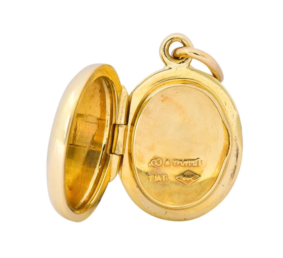 Tiffany & Co. 14 Karat Gold Contemporary Italian Locket Pendant - Wilson's Estate Jewelry