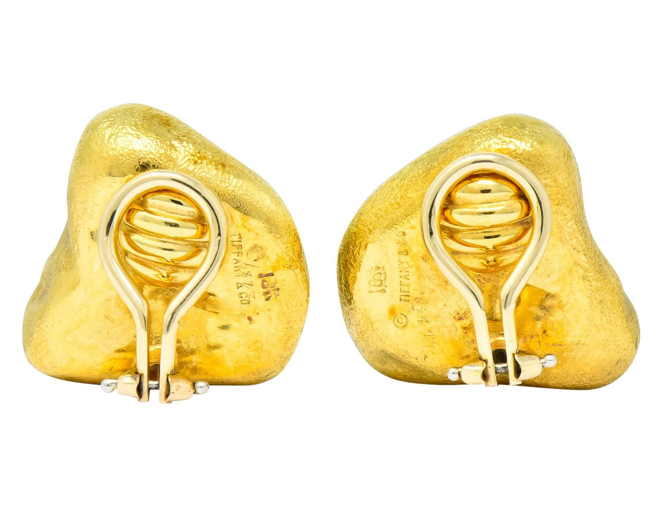 Tiffany & Co. 18 Karat Yellow Gold Contemporary Ear-Clip Earrings - Wilson's Estate Jewelry