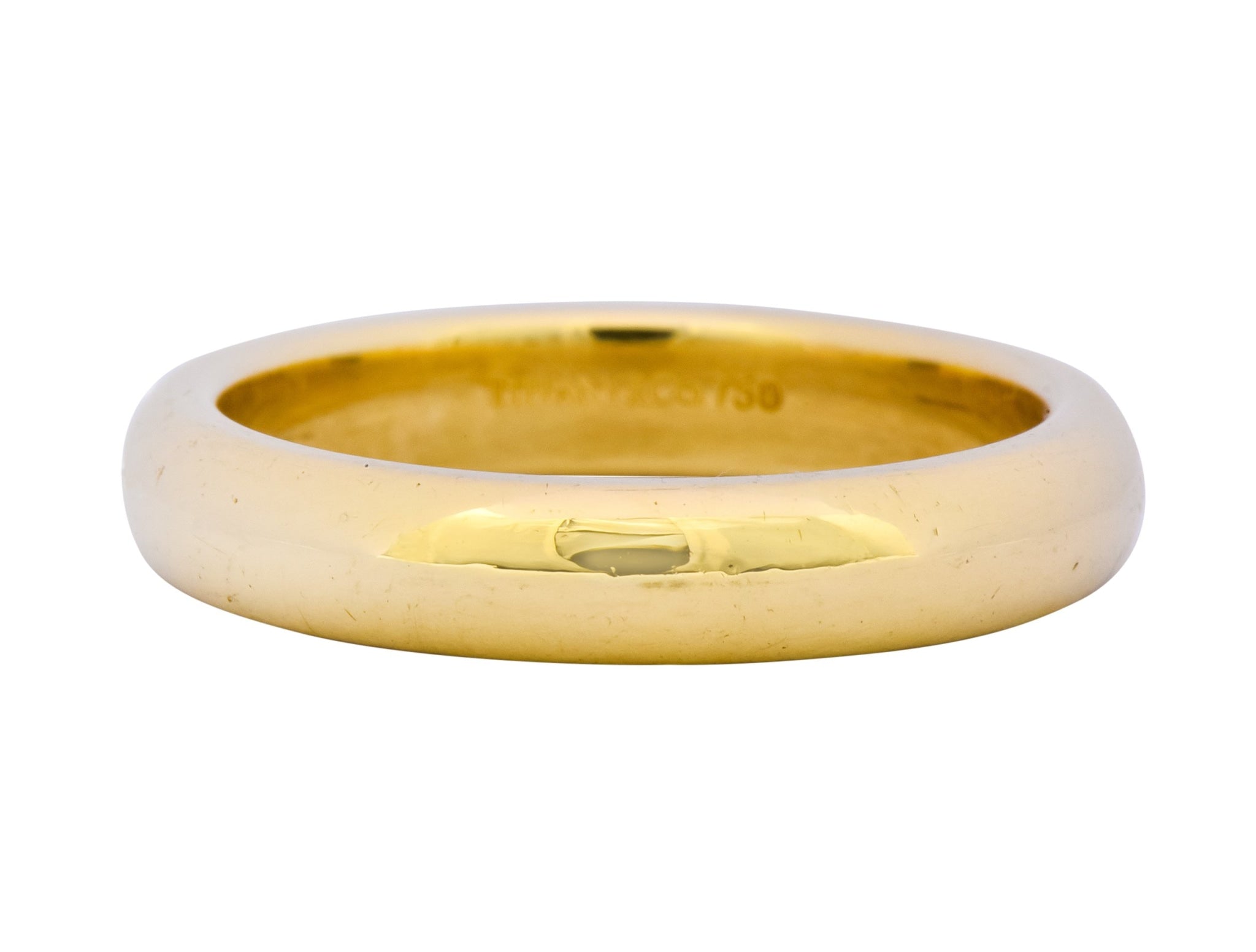 Tiffany & Co. 18 Karat Yellow Gold Contemporary Wedding Band Ring - Wilson's Estate Jewelry
