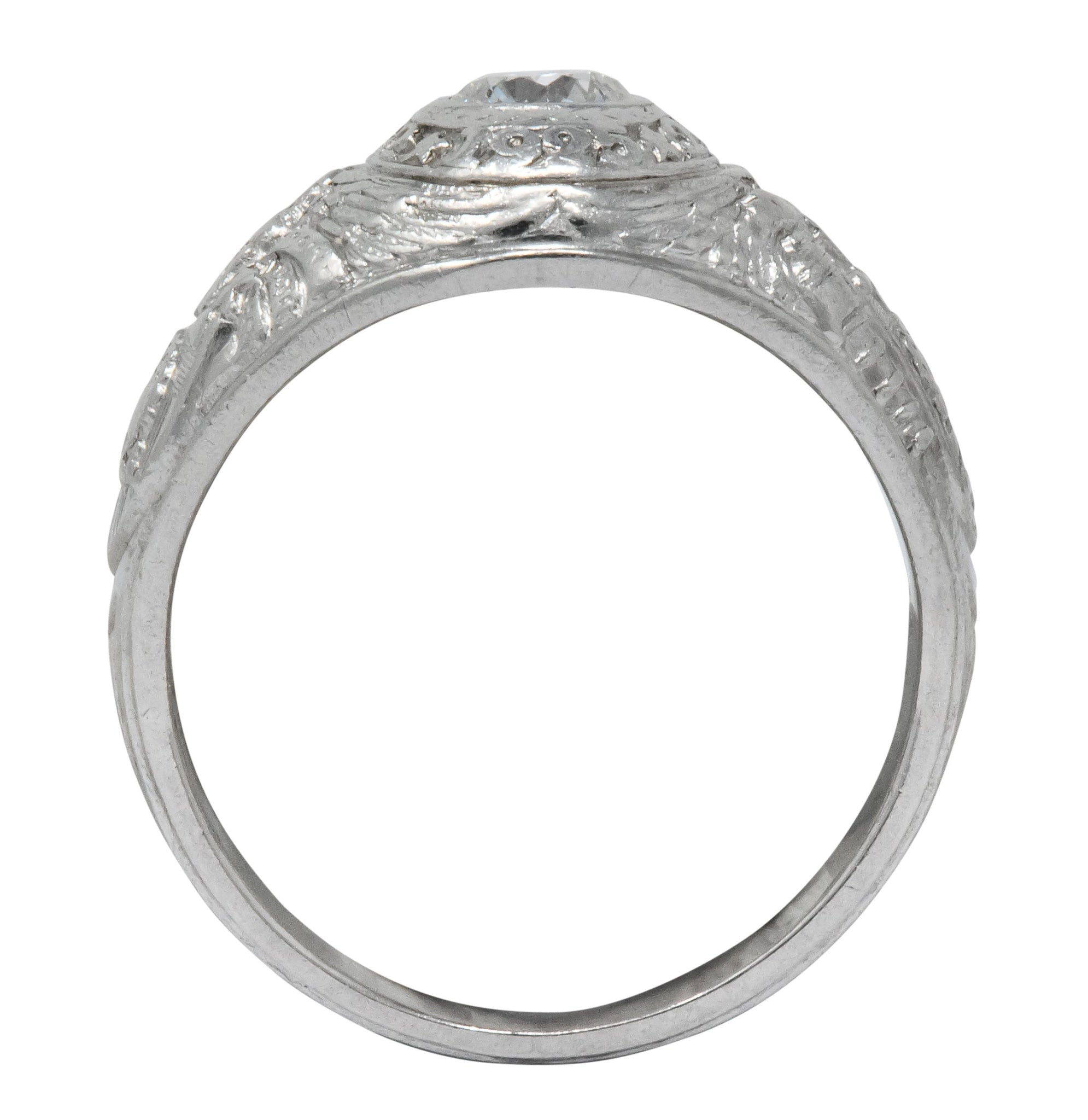 Tiffany & Co. 1925 Diamond Platinum West Point Unisex Class Ring - Wilson's Estate Jewelry