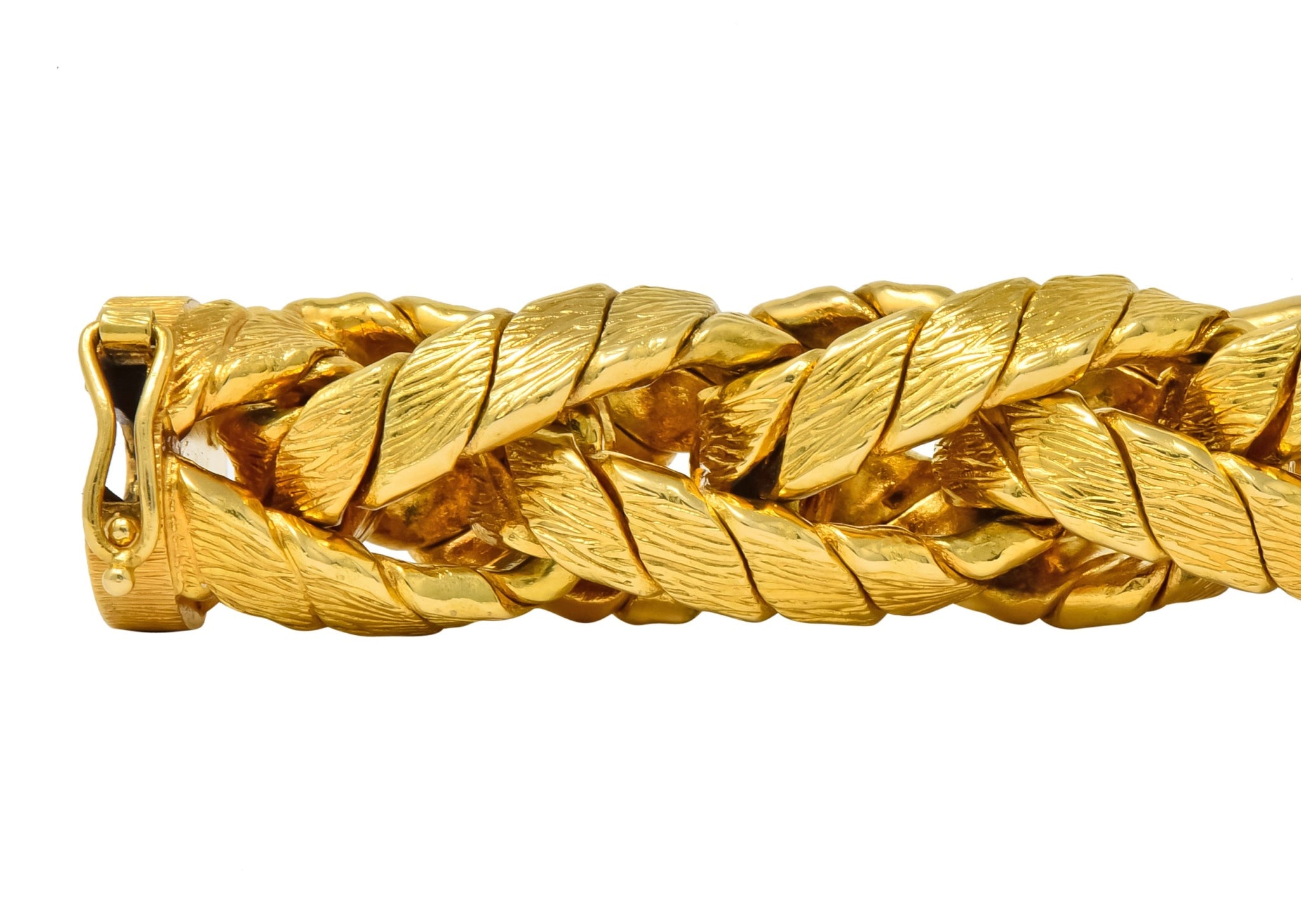 Tiffany & Co. 1960's Vintage 18 Karat Gold Barrel Link Bracelet - Wilson's Estate Jewelry