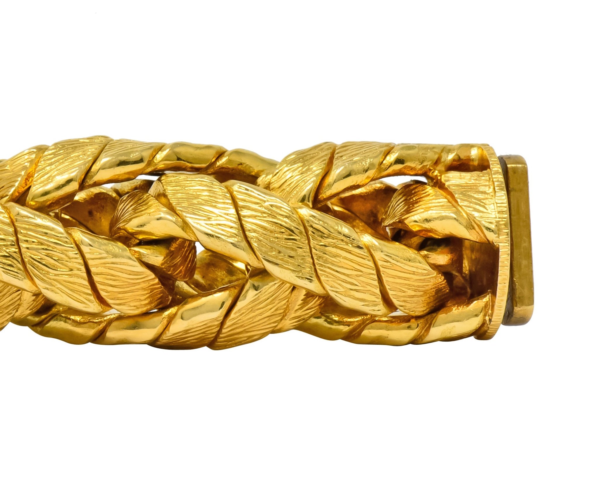 Tiffany & Co. 1960's Vintage 18 Karat Gold Barrel Link Bracelet - Wilson's Estate Jewelry